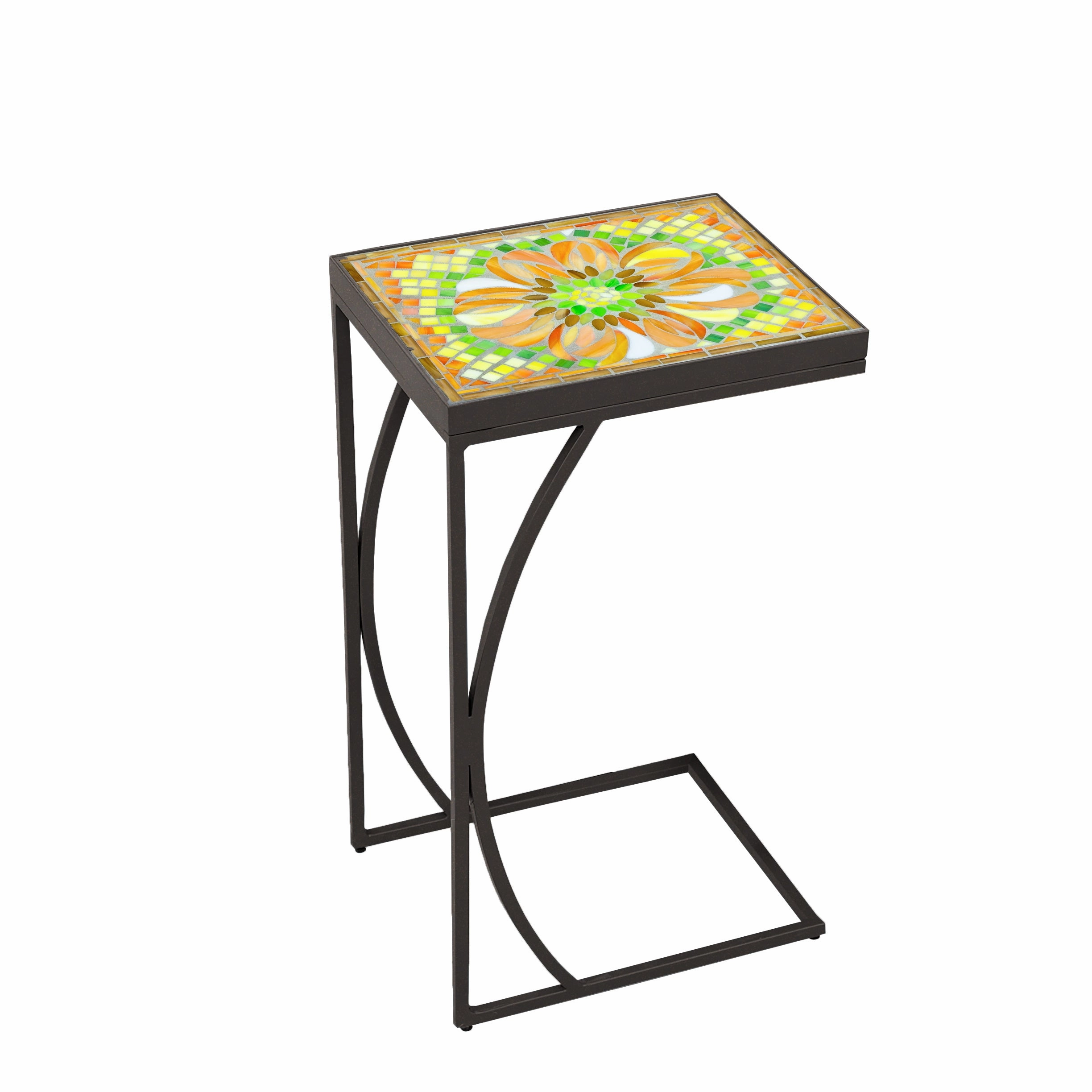 14" x 11" Mosaic Stone Top C Table