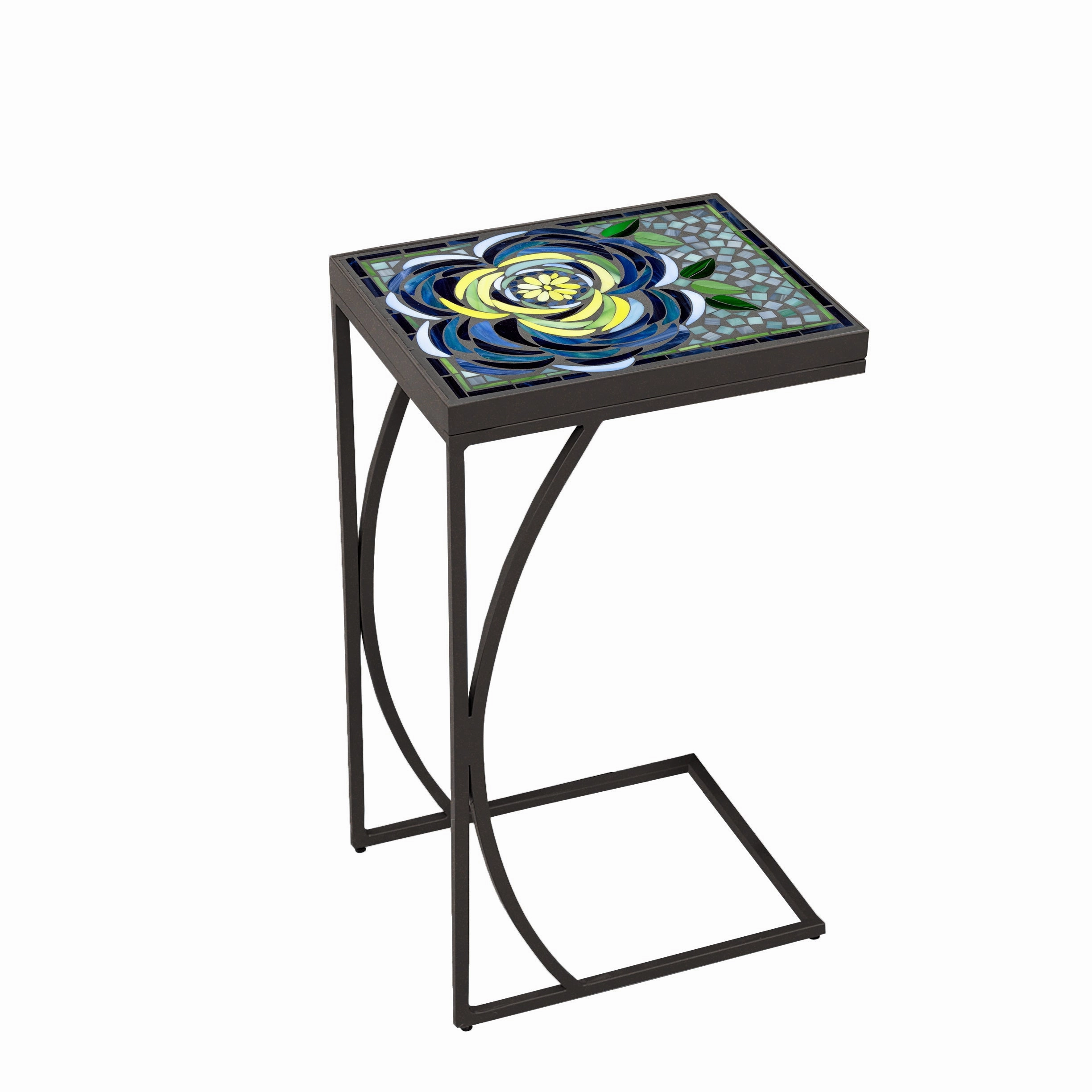 14" x 11" Mosaic Stone Top C Table