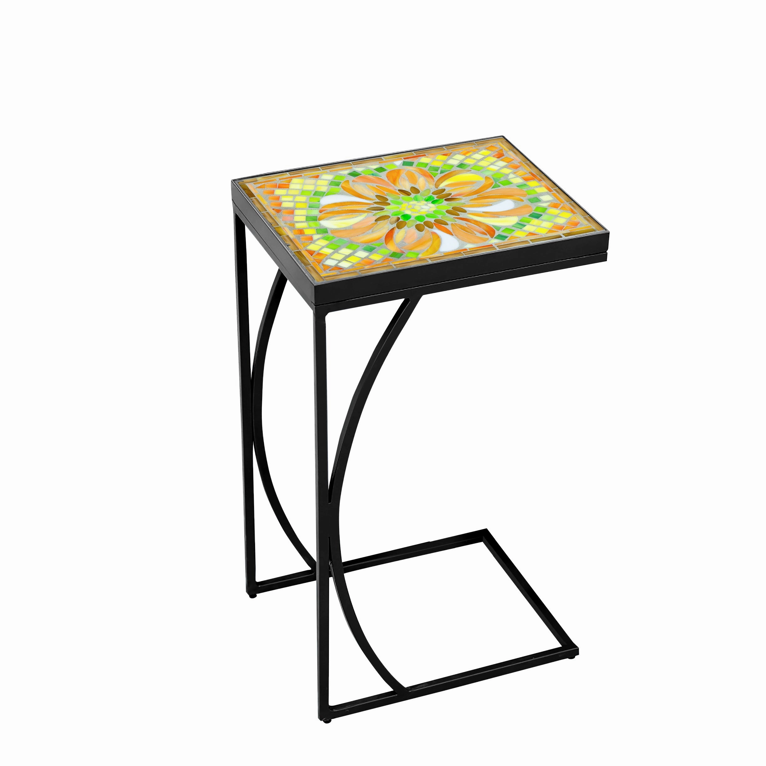 14" x 11" Mosaic Stone Top C Table