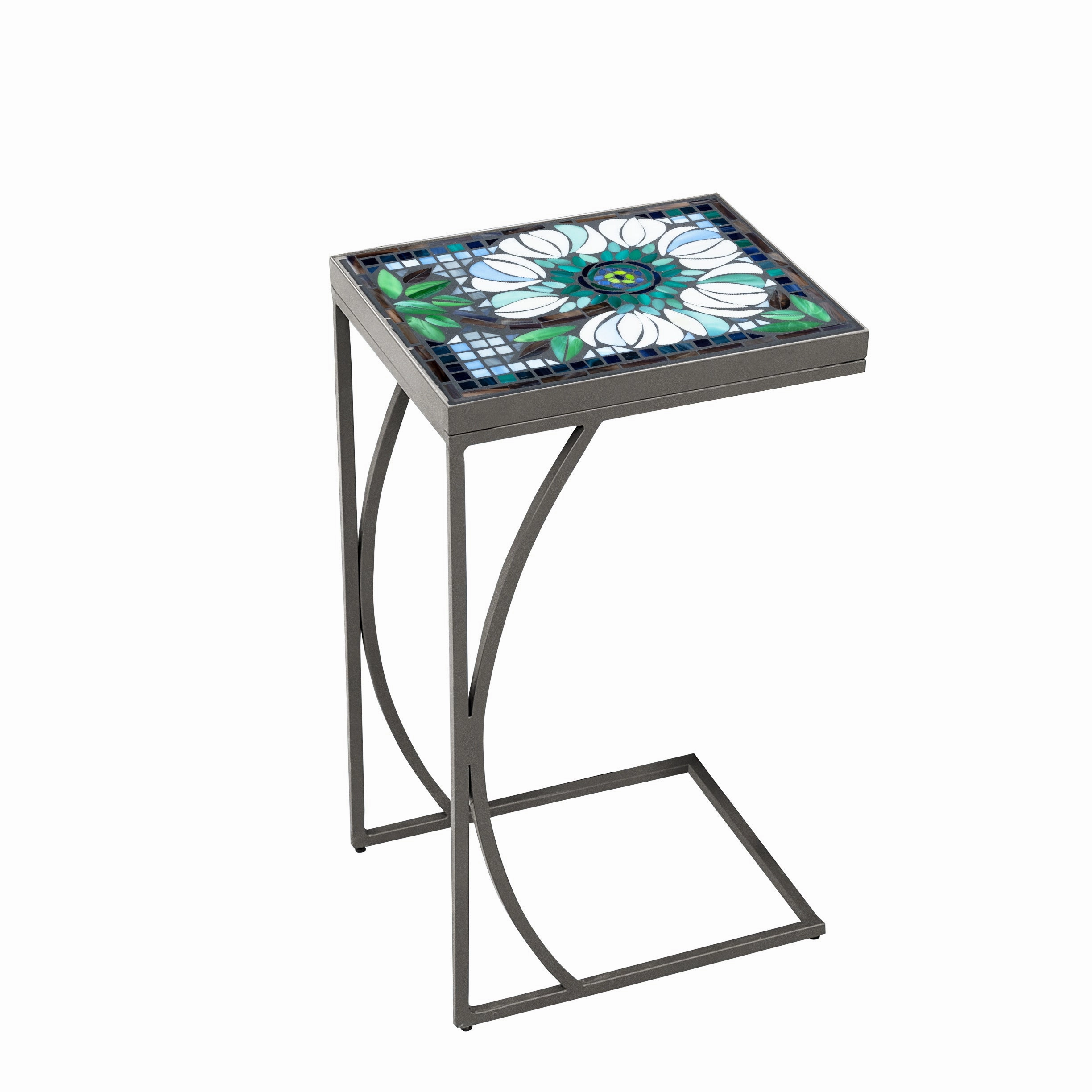 14" x 11" Mosaic Stone Top C Table