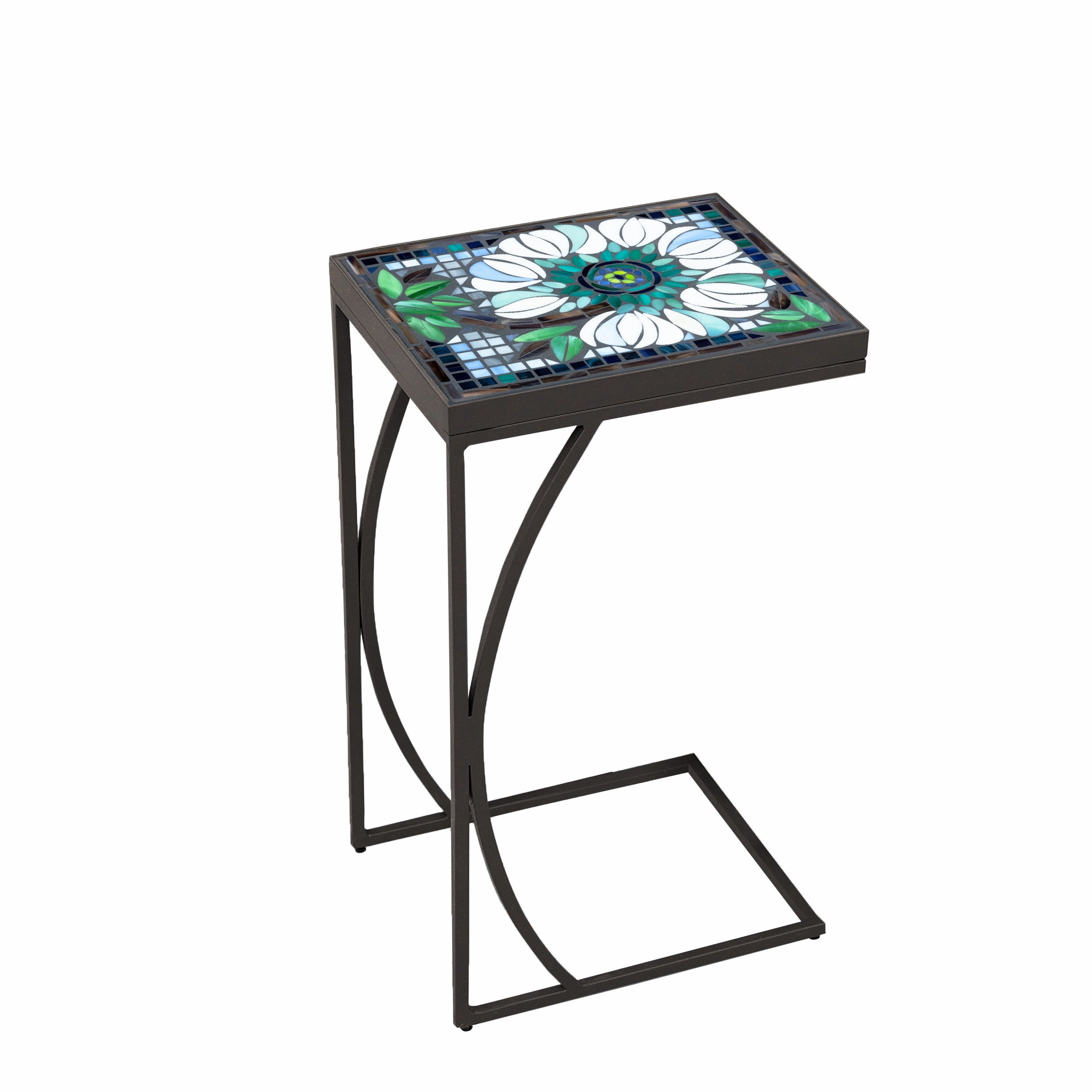 14" x 11" Mosaic Stone Top C Table
