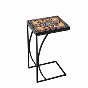 14" x 11" Mosaic Stone Top C Tableoutdoor coffee table for patio or lounge