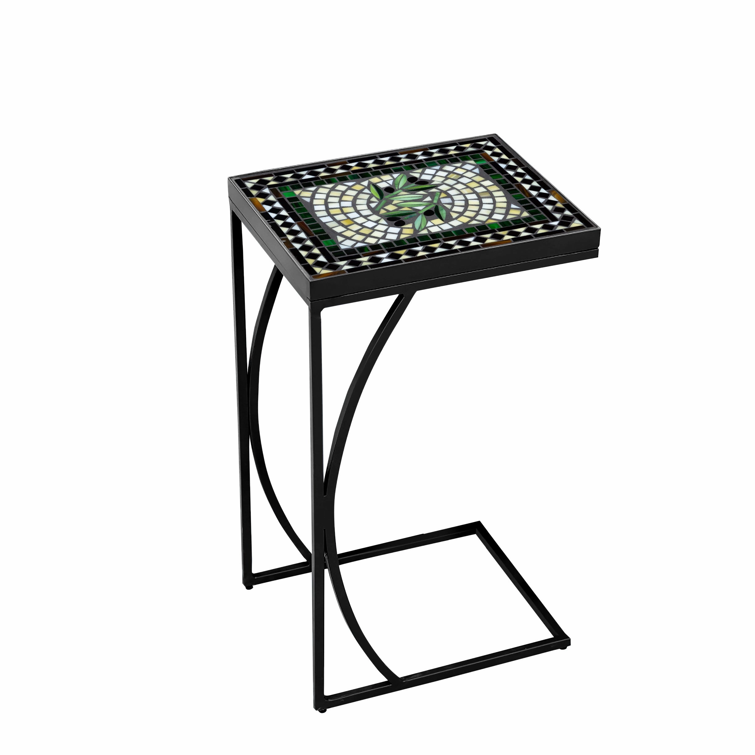 14" x 11" Mosaic Stone Top C Table