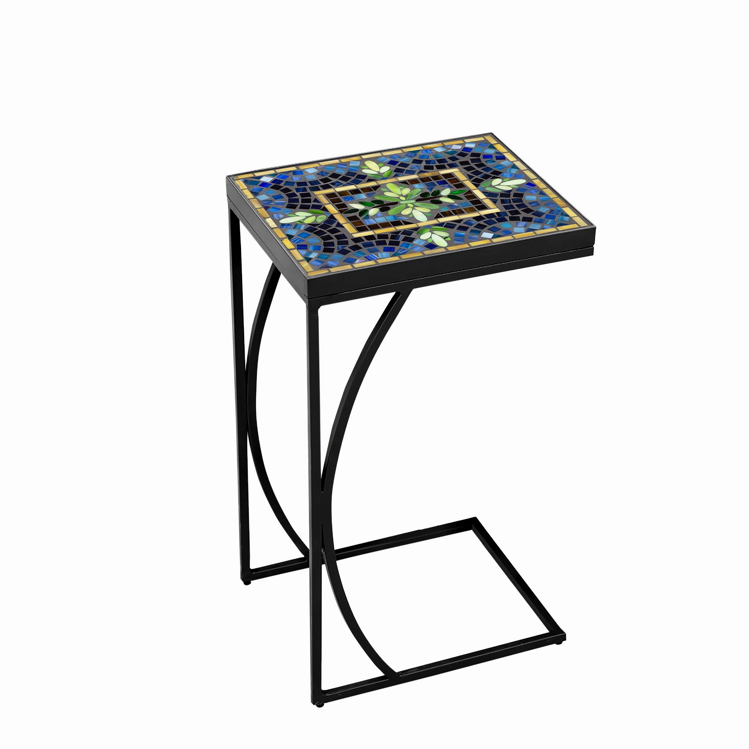 14" x 11" Mosaic Stone Top C Table