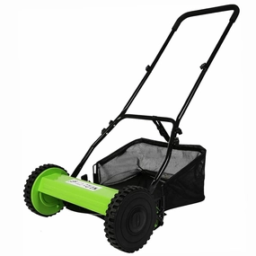 16" Push Cordless Lawn Mower 5-Blade Manual Walk-behind Mower with Detachable Grass Catcher, 2 Wheels ergonomic garden hand tools for seniors