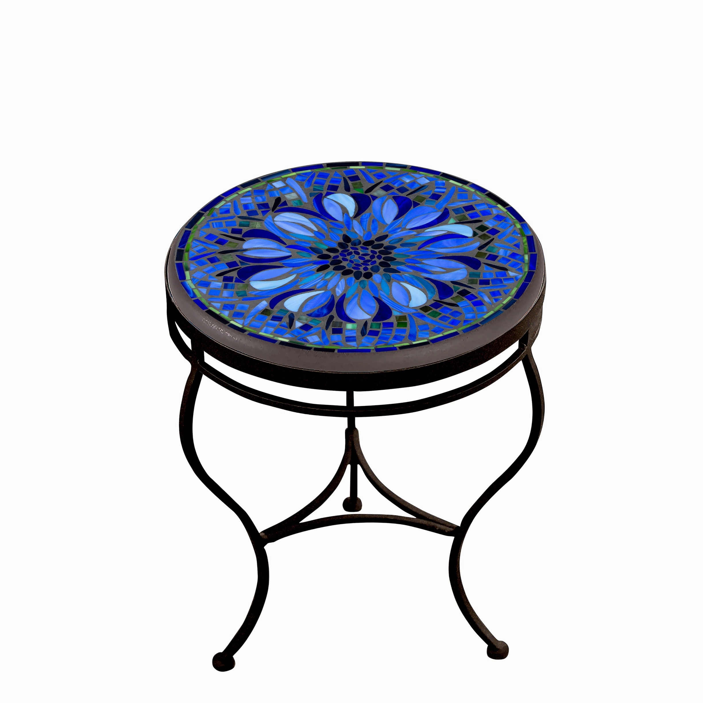 18" Mosaic Stone Top Side Table