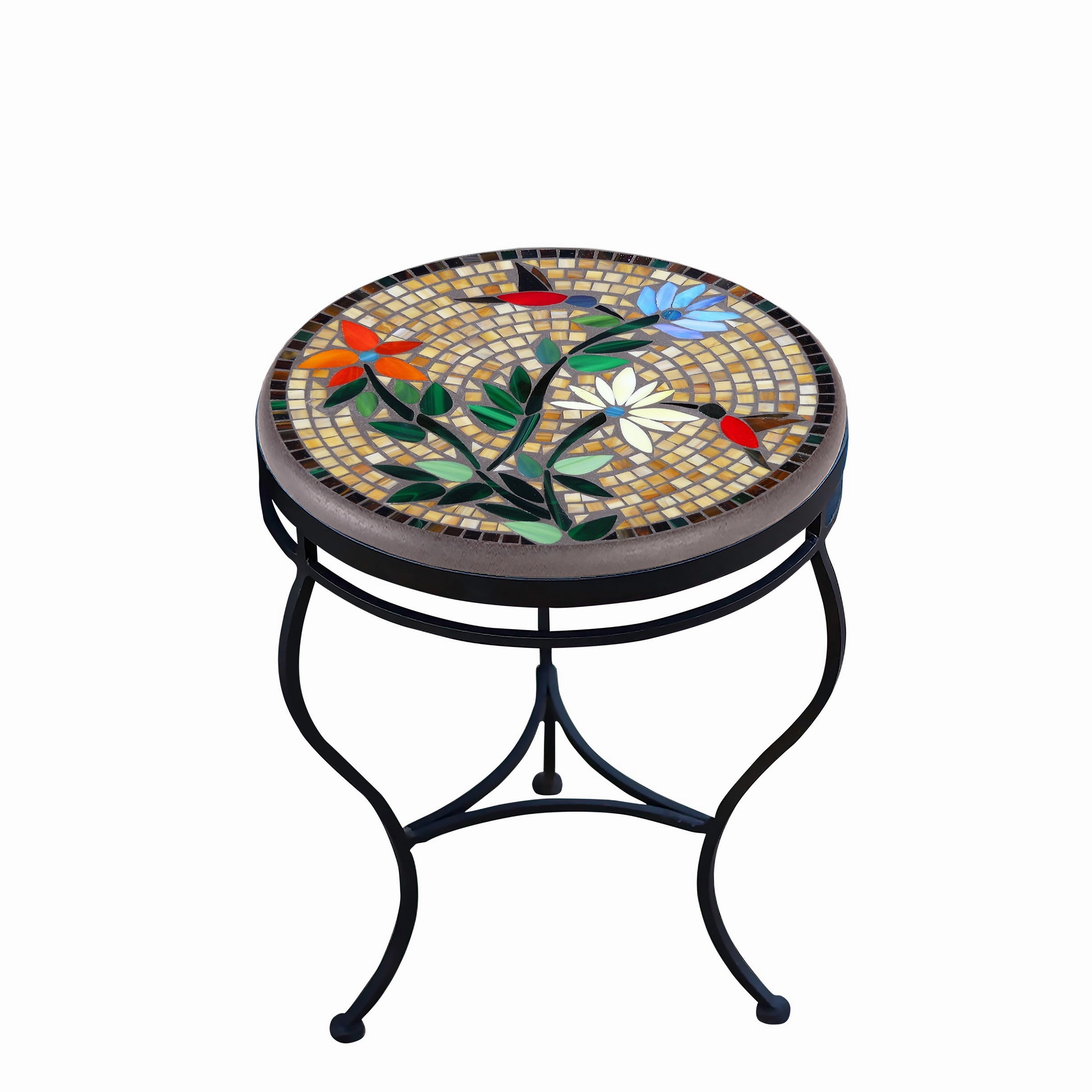 18" Mosaic Stone Top Side Table