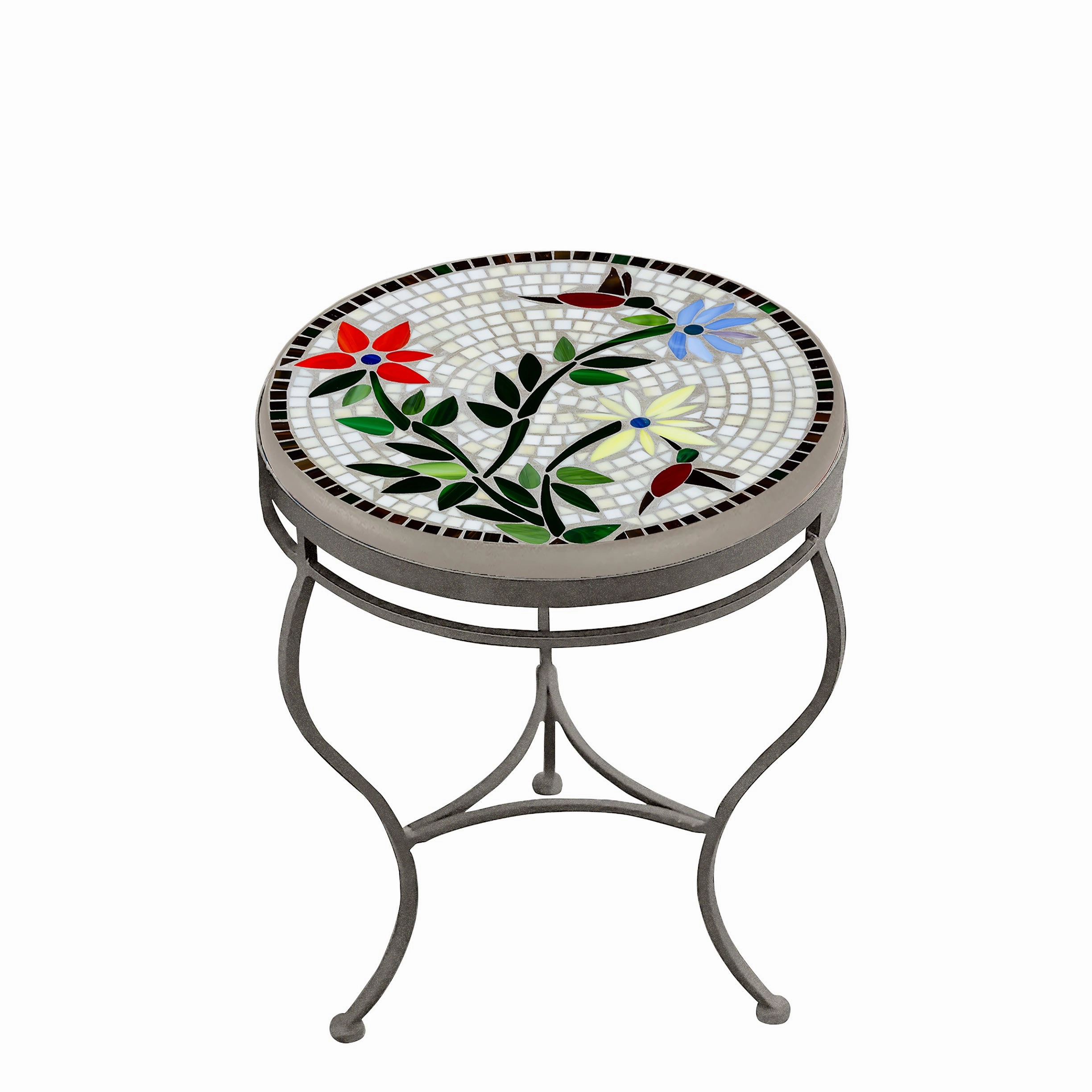 18" Mosaic Stone Top Side Table