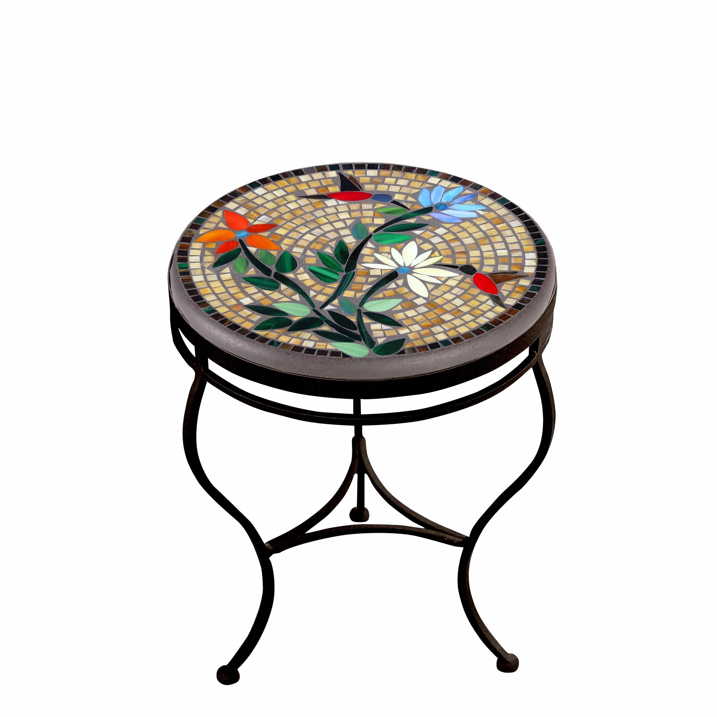 18" Mosaic Stone Top Side Table