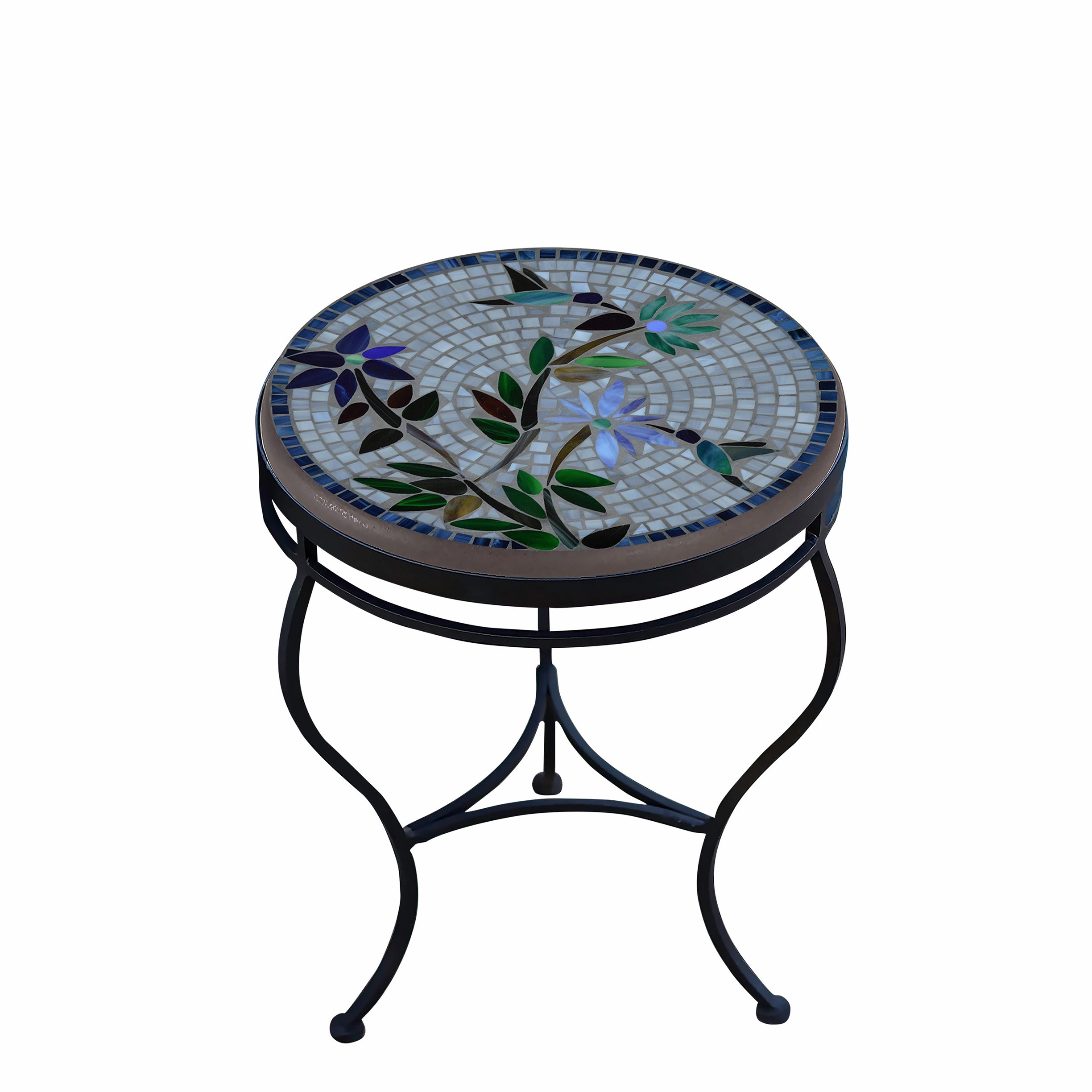 18" Mosaic Stone Top Side Table
