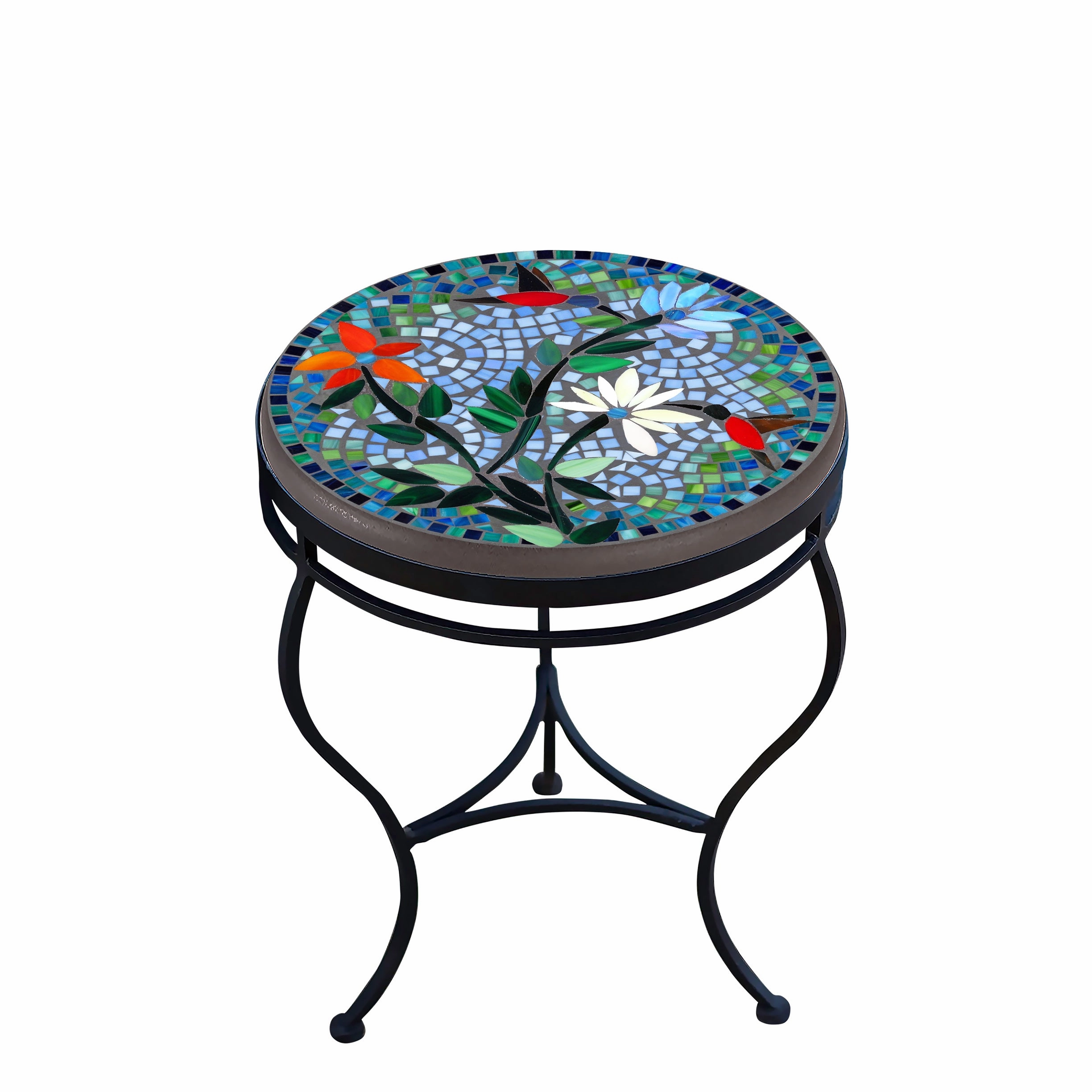 18" Mosaic Stone Top Side Table
