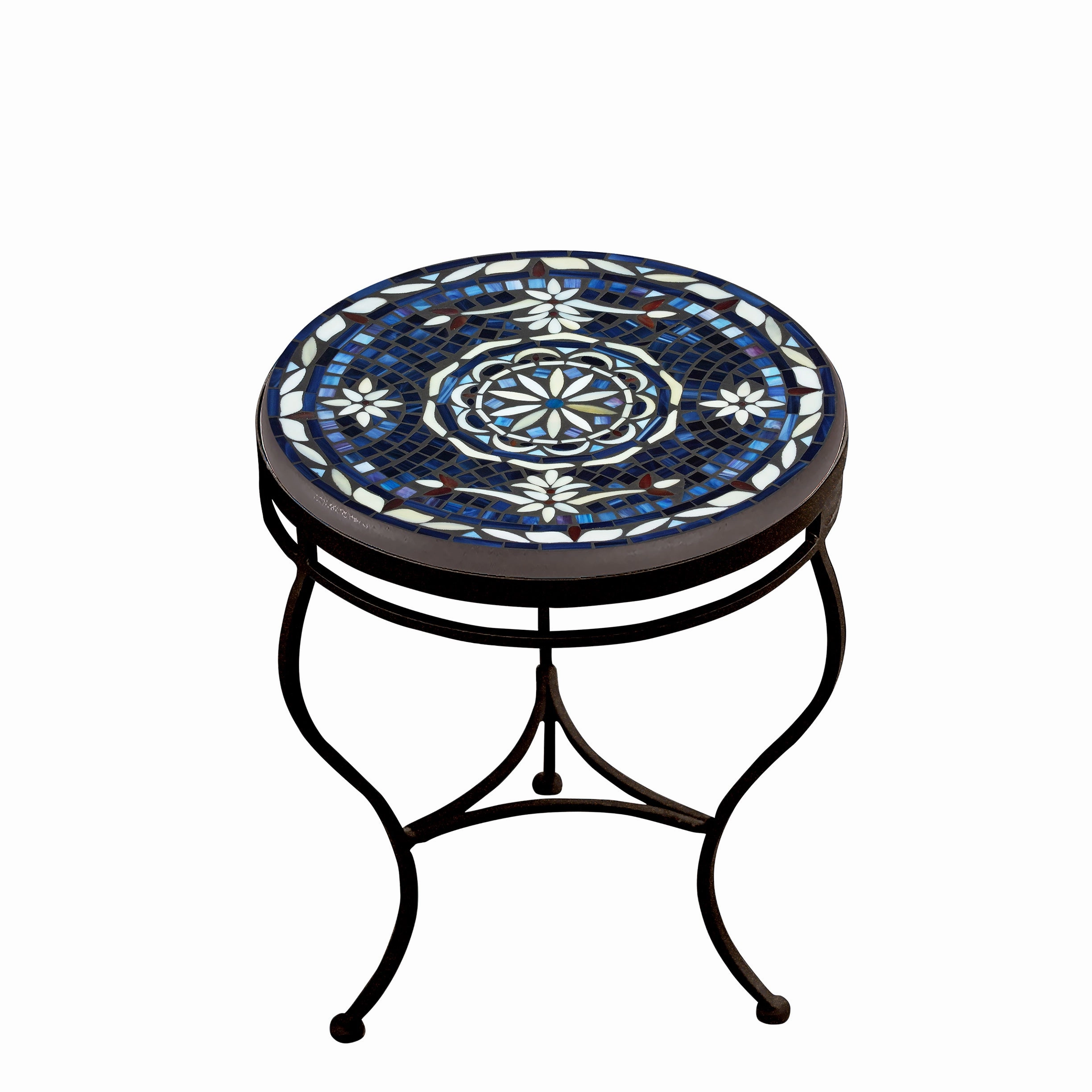 18" Mosaic Stone Top Side Table