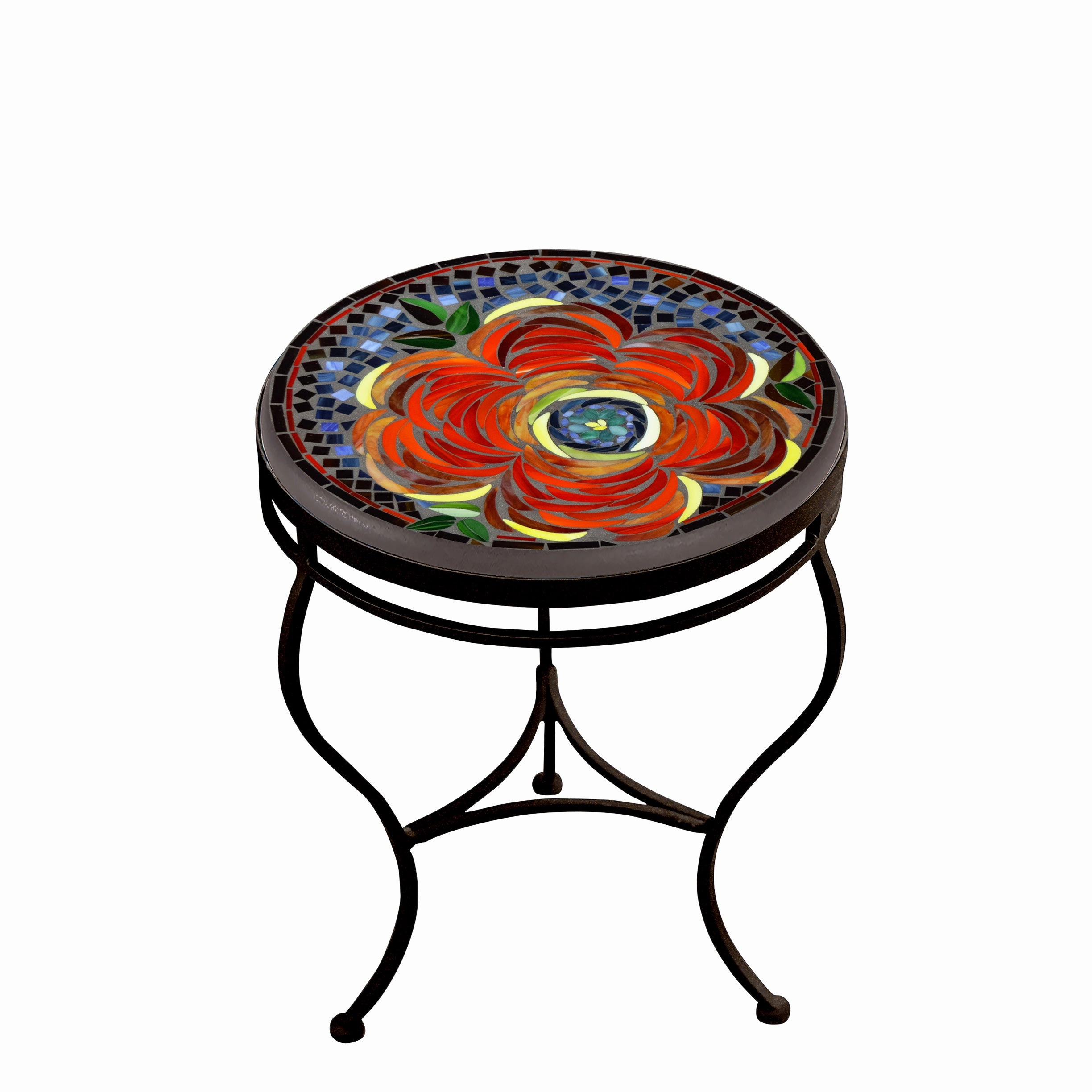 18" Mosaic Stone Top Side Table