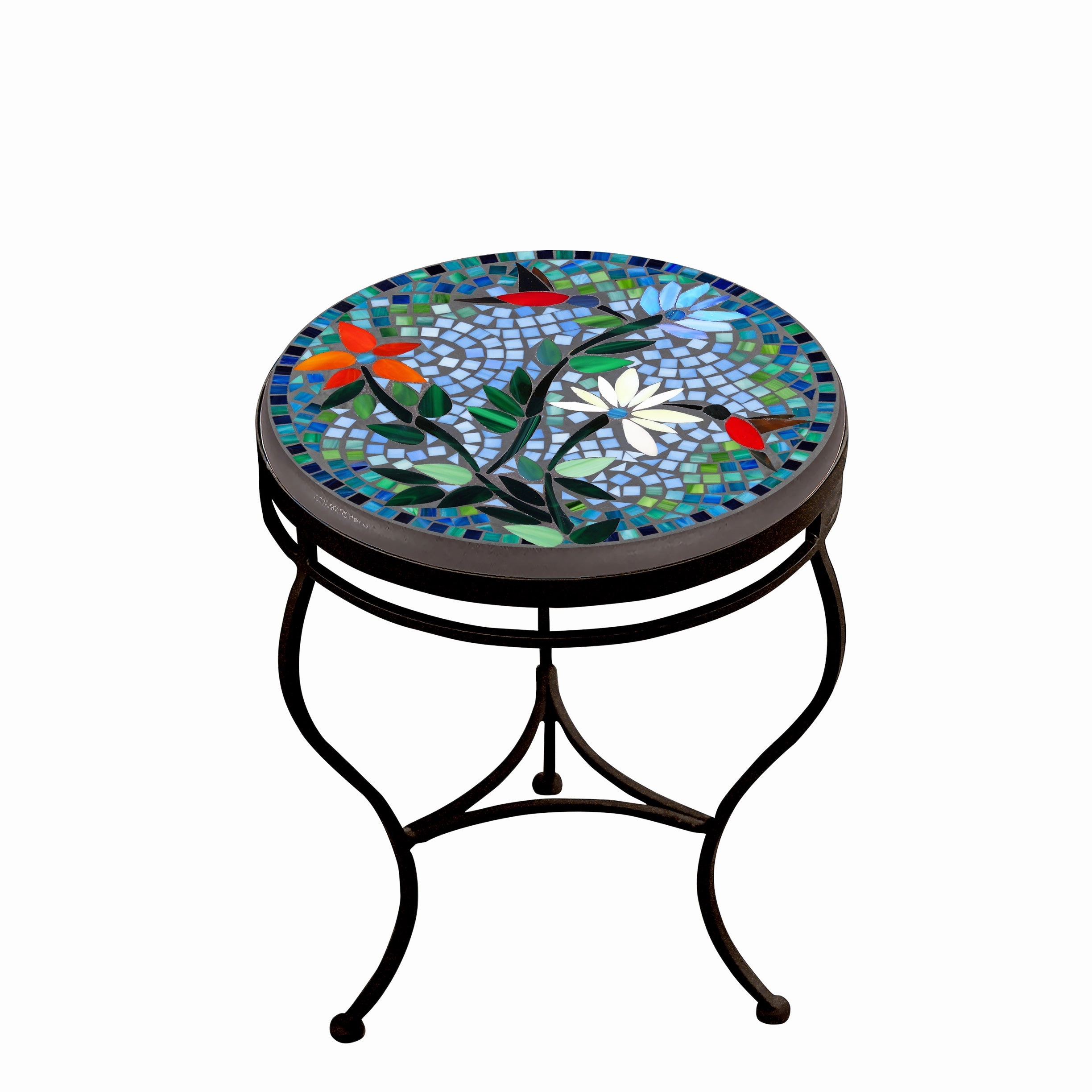 18" Mosaic Stone Top Side Table