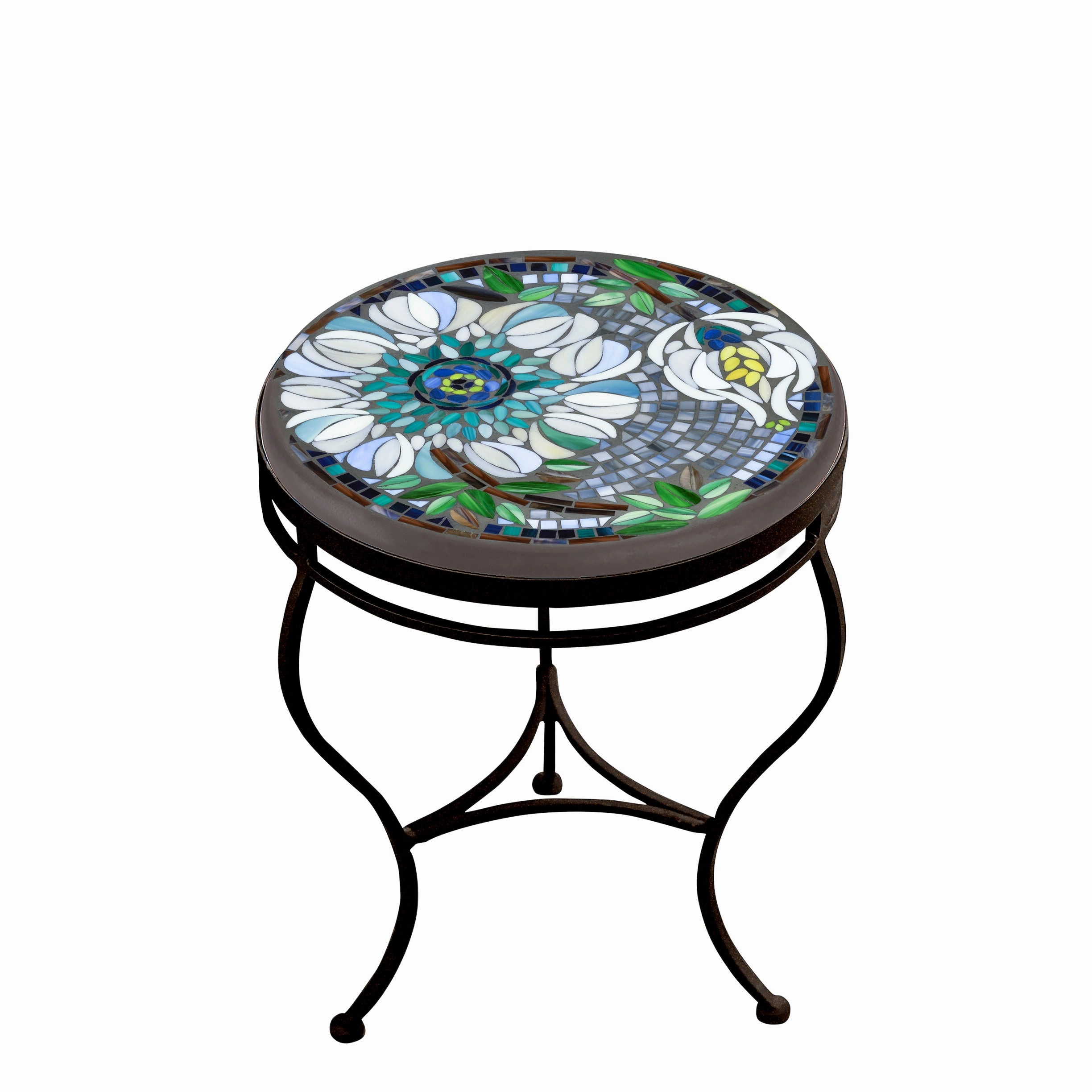 18" Mosaic Stone Top Side Table
