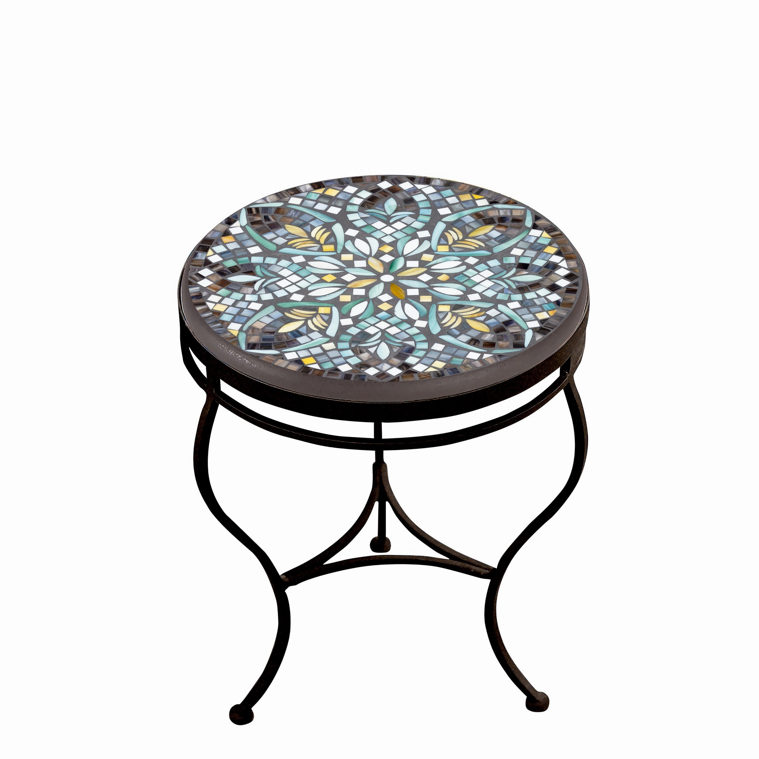18" Mosaic Stone Top Side Table