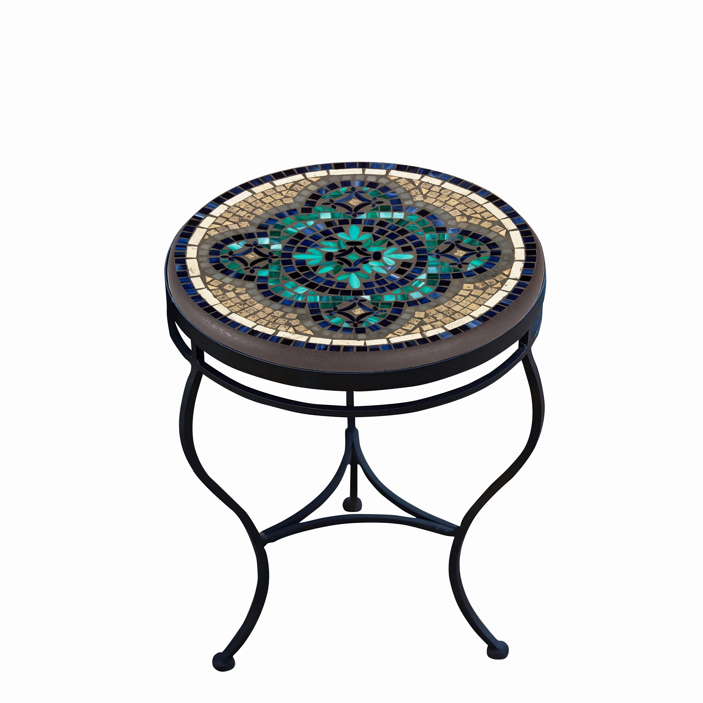 18" Mosaic Stone Top Side Table