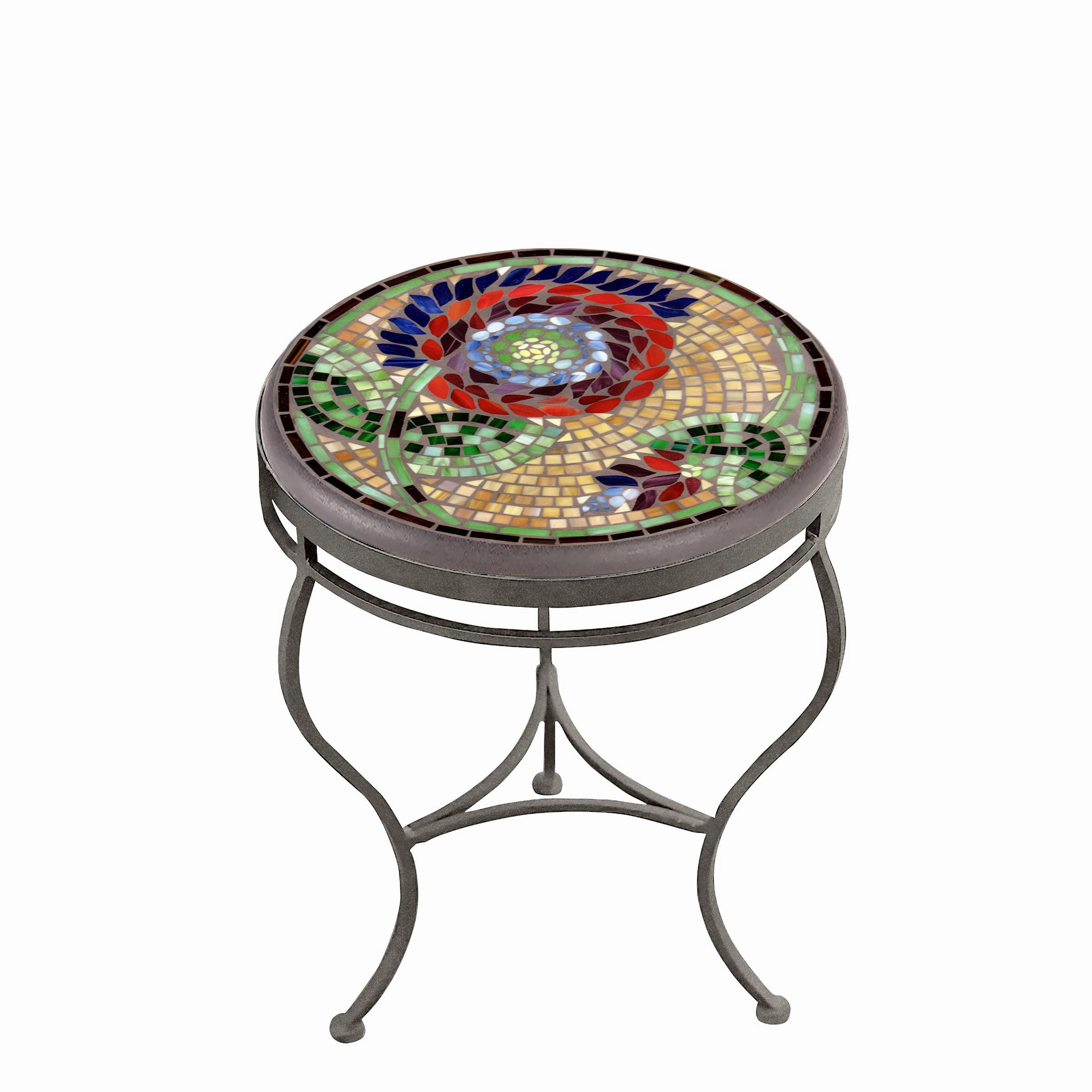 18" Mosaic Stone Top Side Table