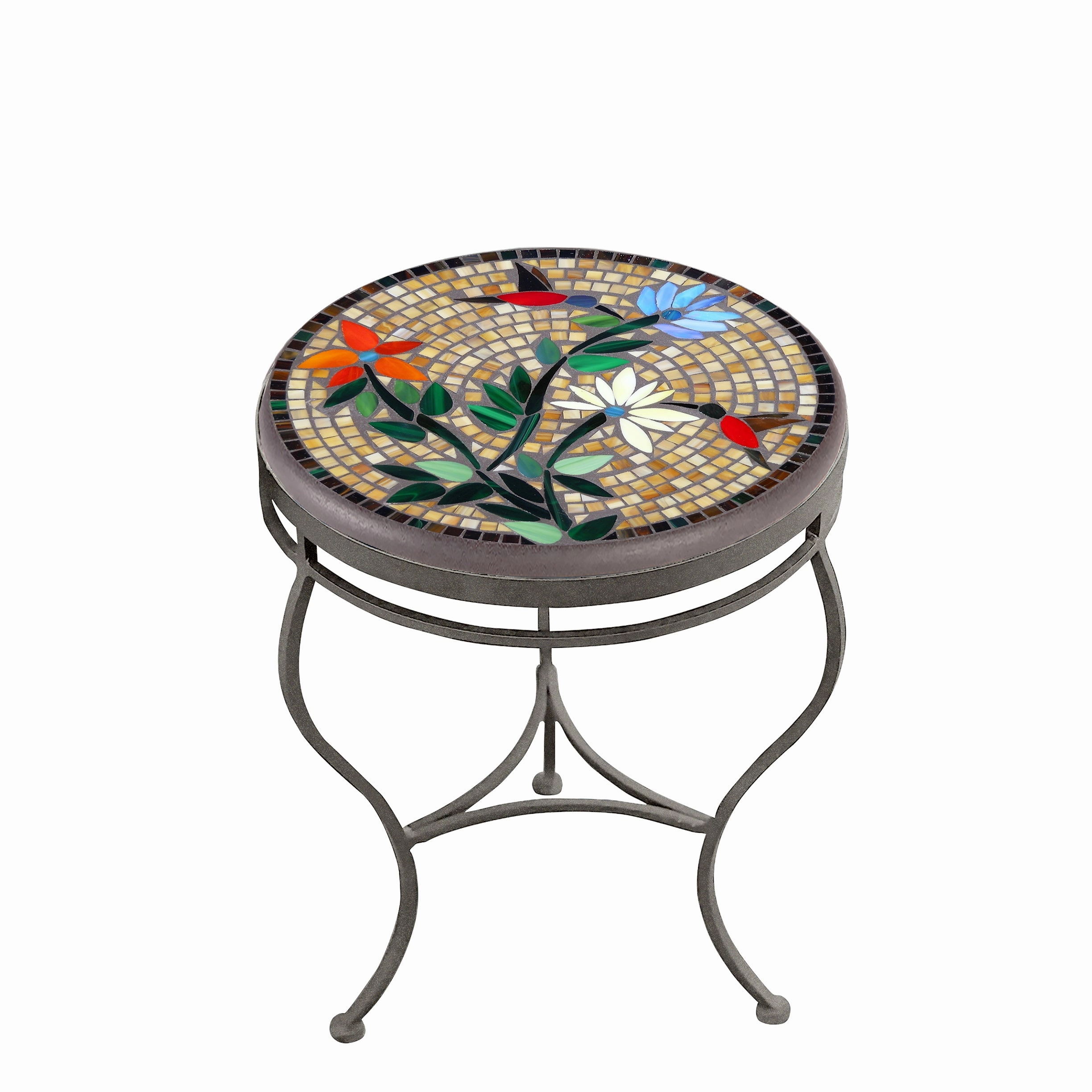 18" Mosaic Stone Top Side Table