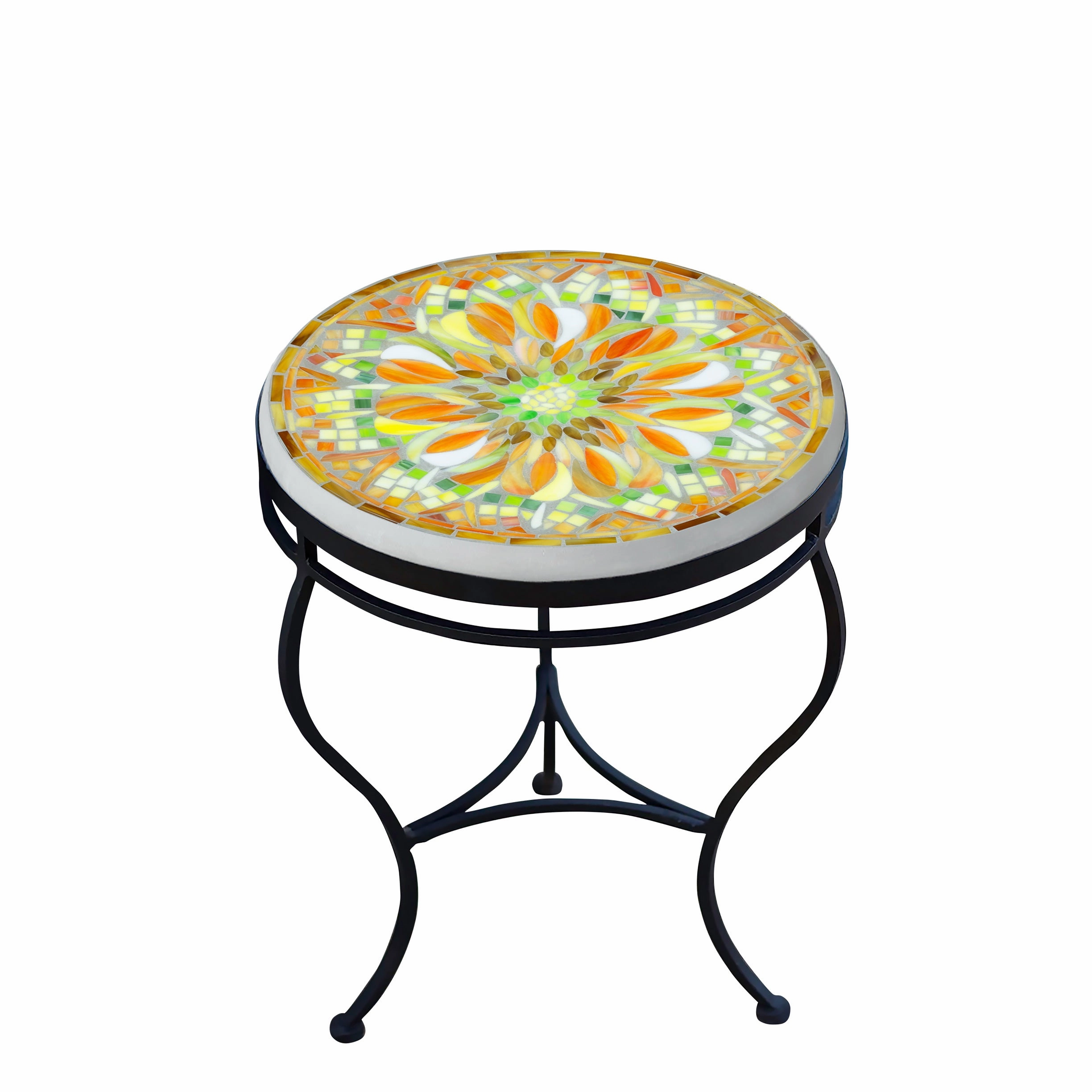 18" Mosaic Stone Top Side Table