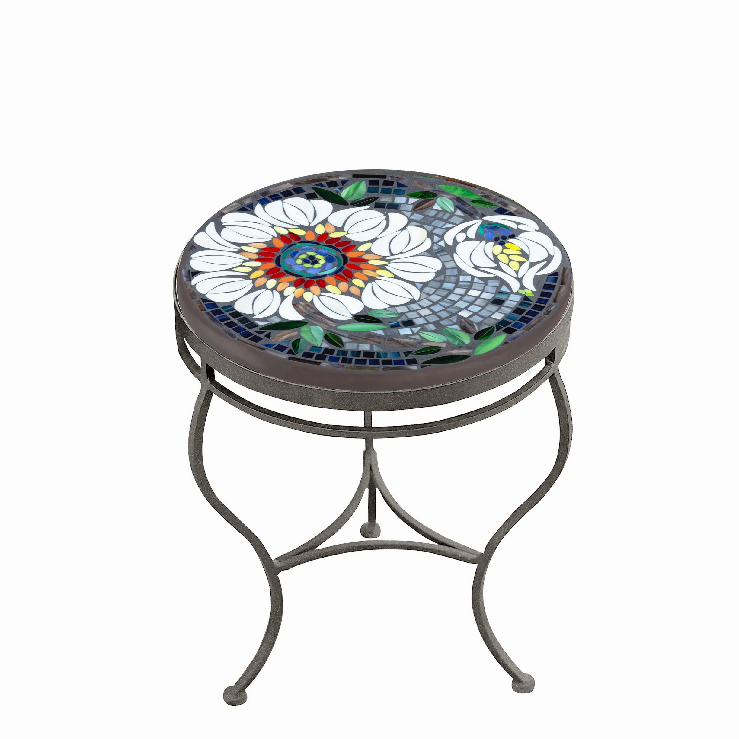 18" Mosaic Stone Top Side Table