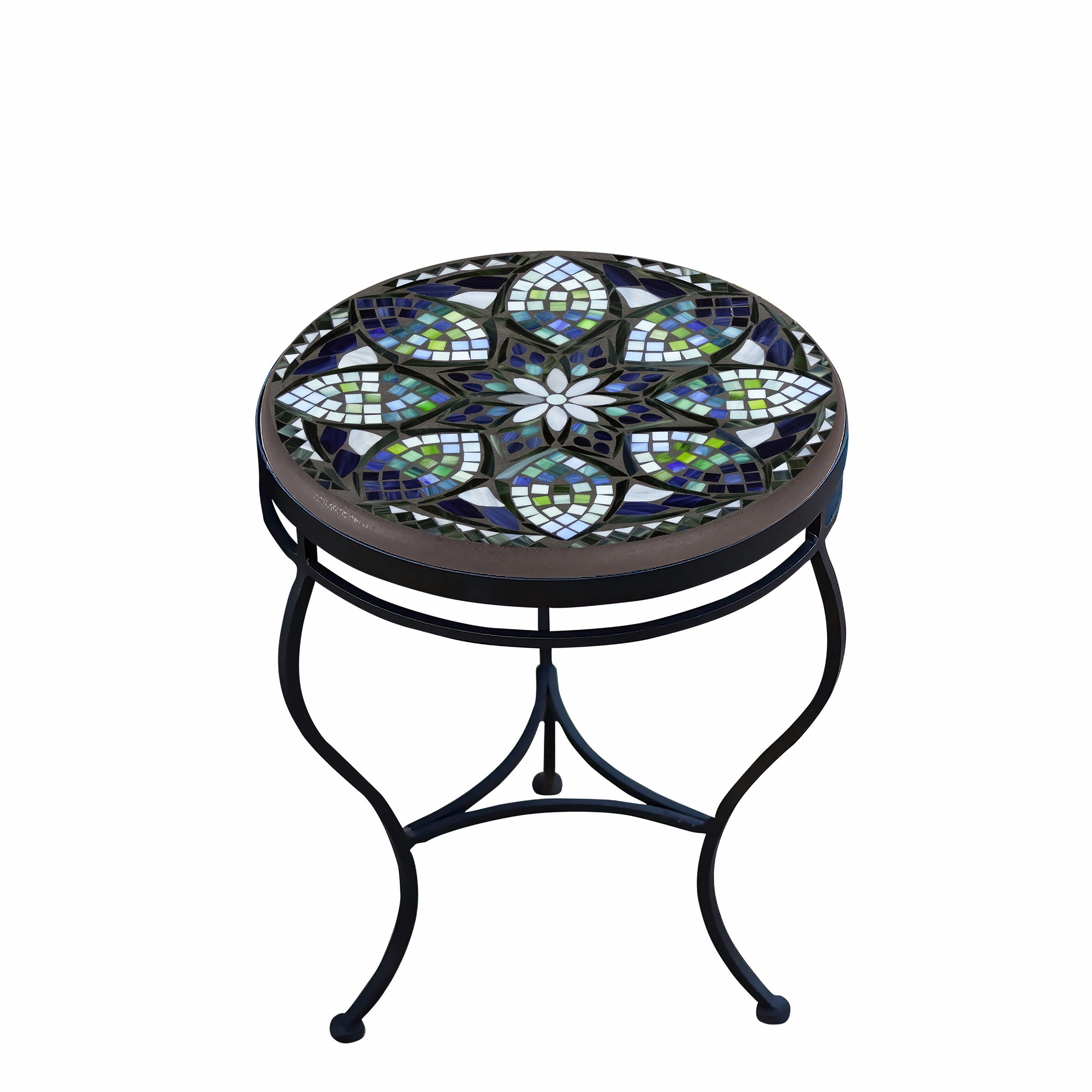 18" Mosaic Stone Top Side Table