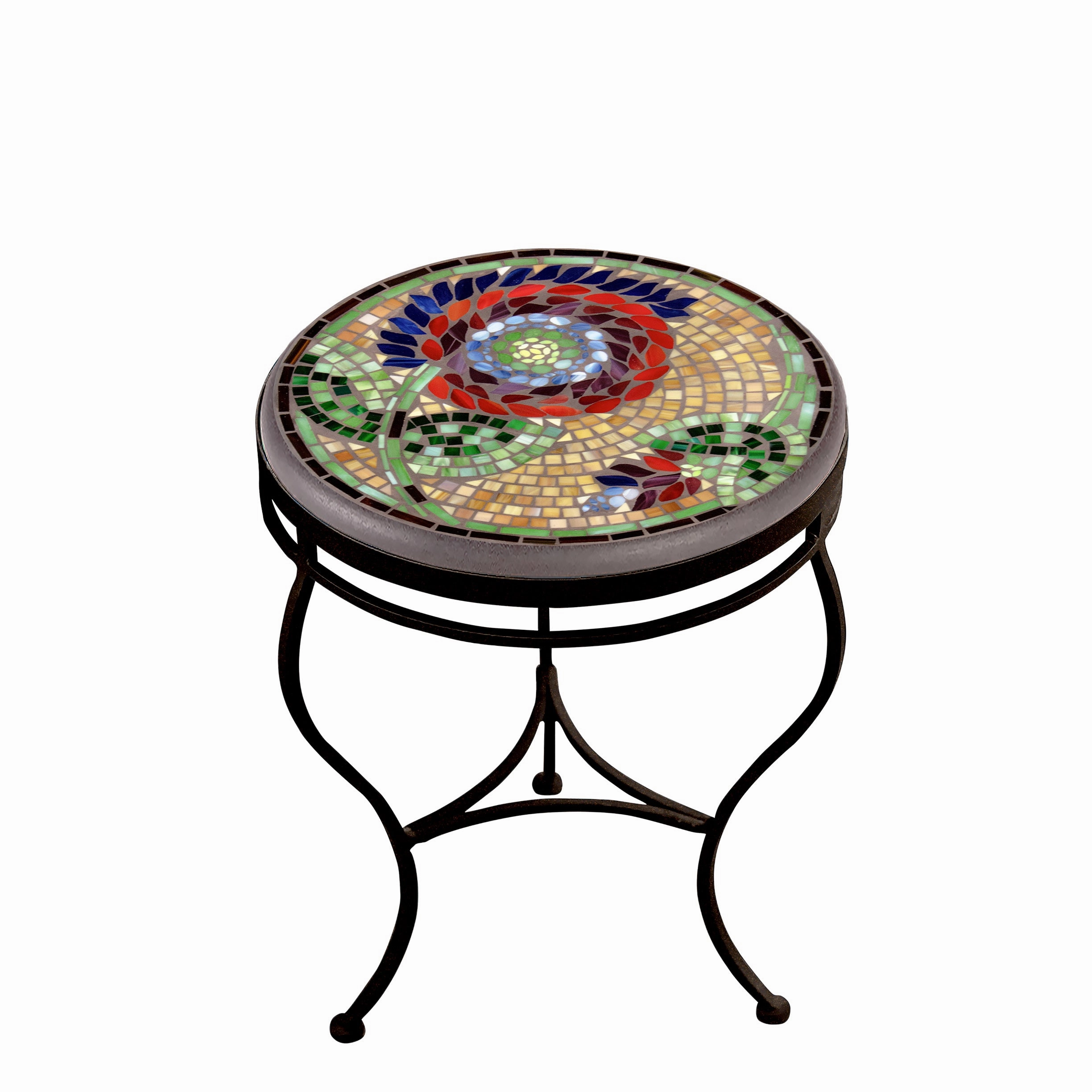 18" Mosaic Stone Top Side Table