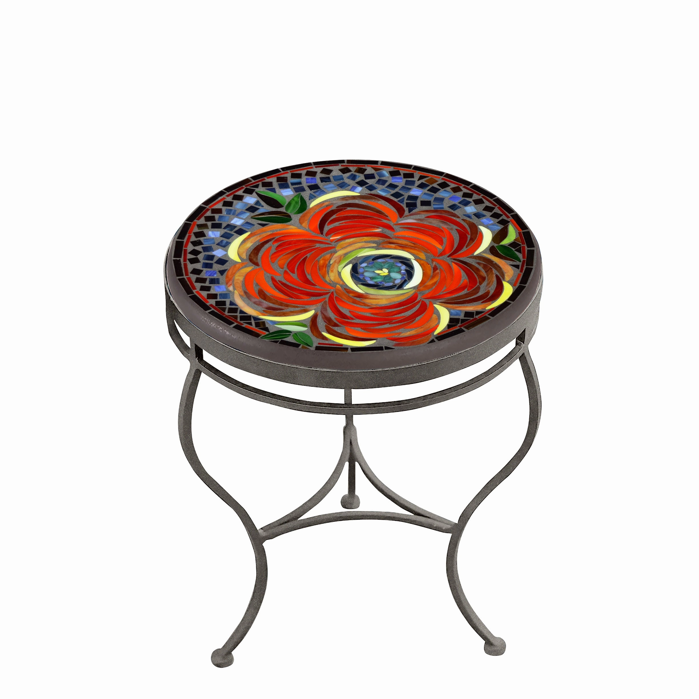 18" Mosaic Stone Top Side Table