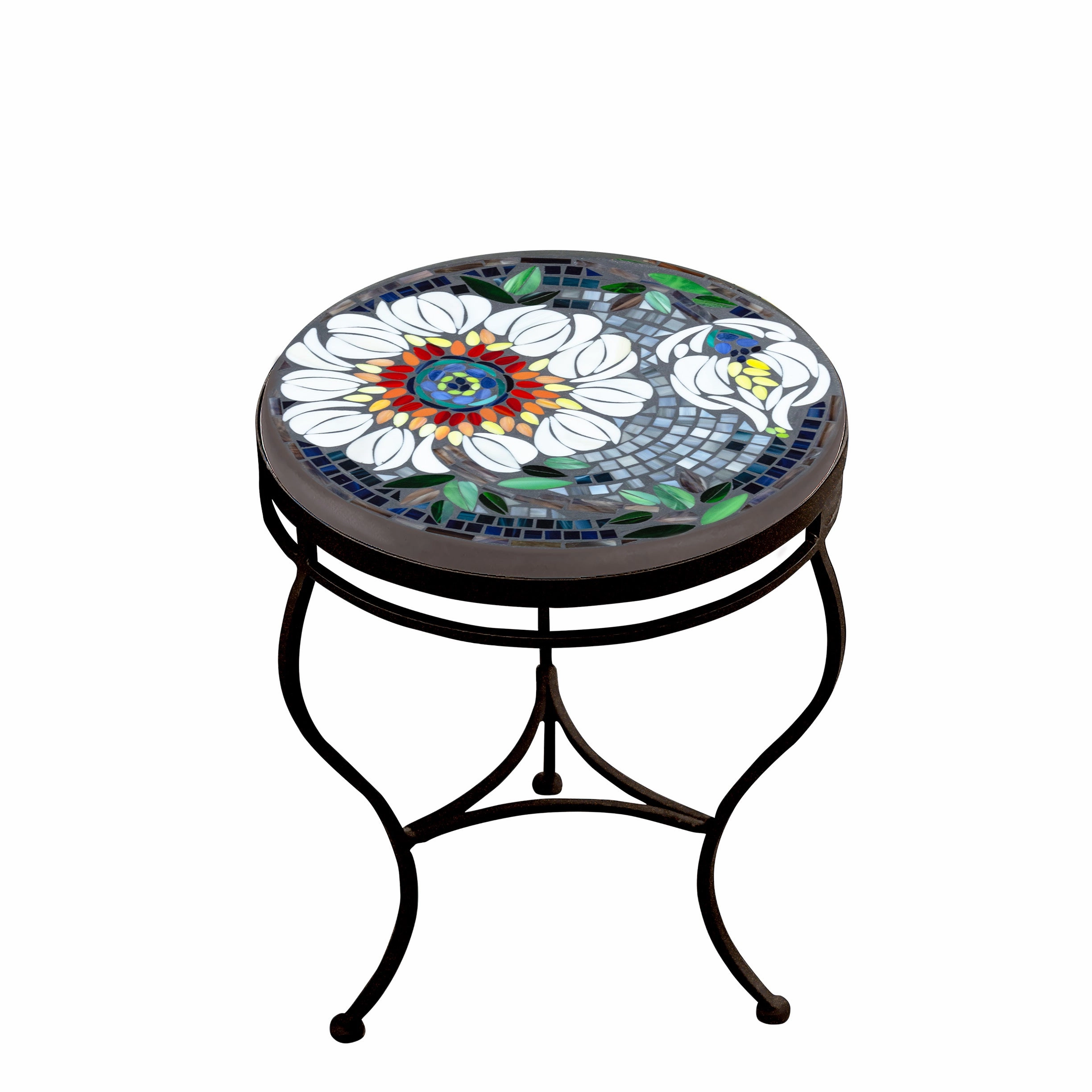 18" Mosaic Stone Top Side Table