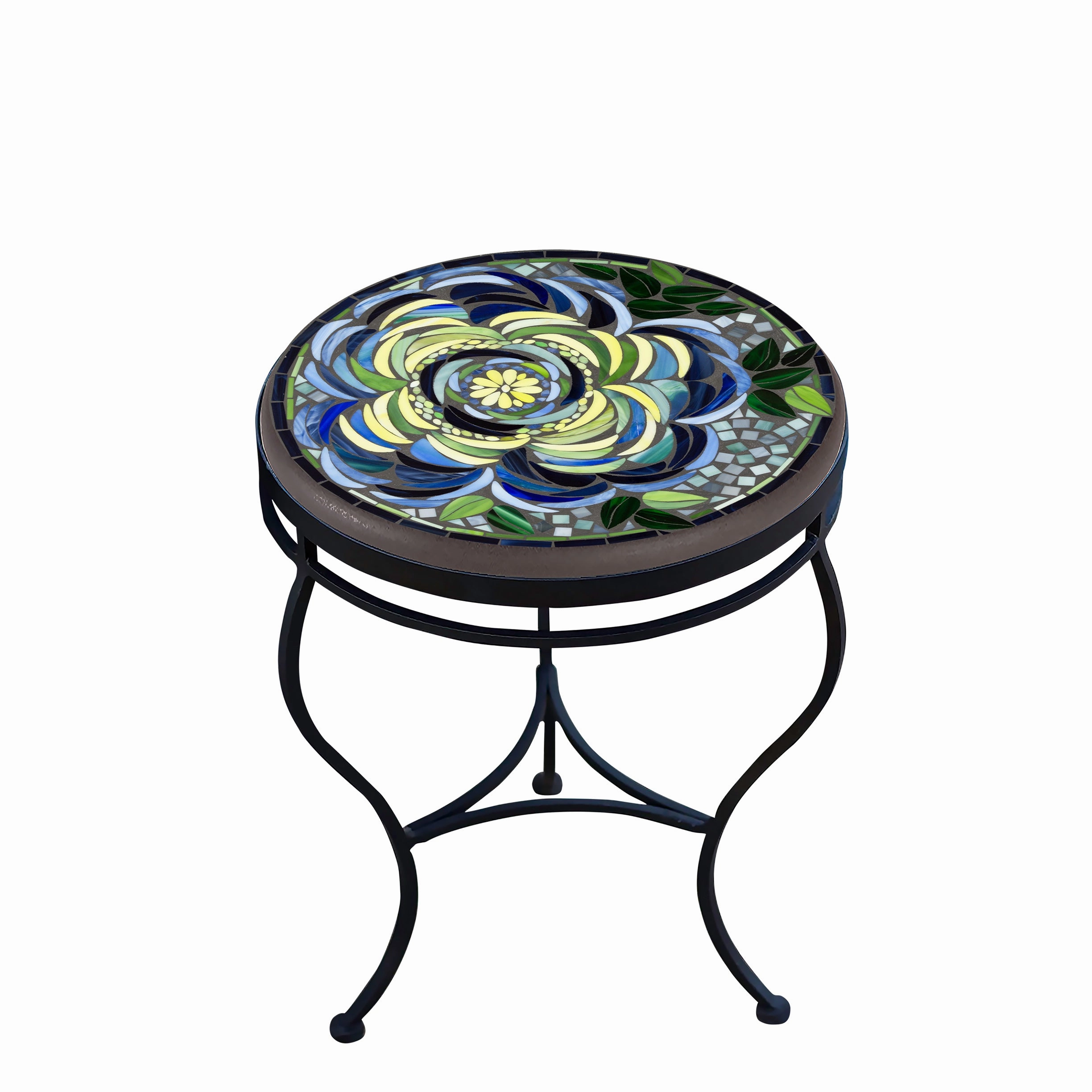18" Mosaic Stone Top Side Table