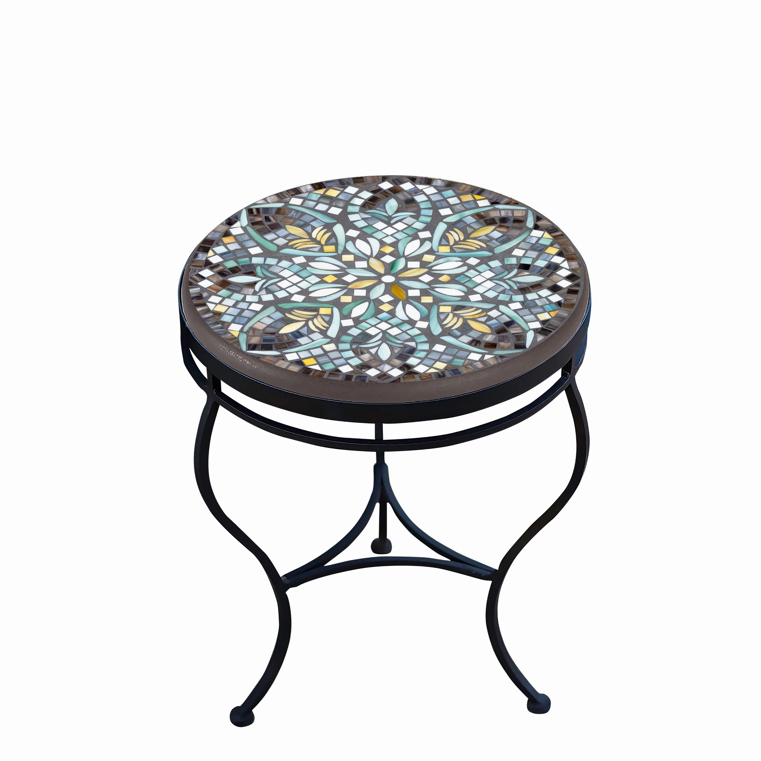 18" Mosaic Stone Top Side Table
