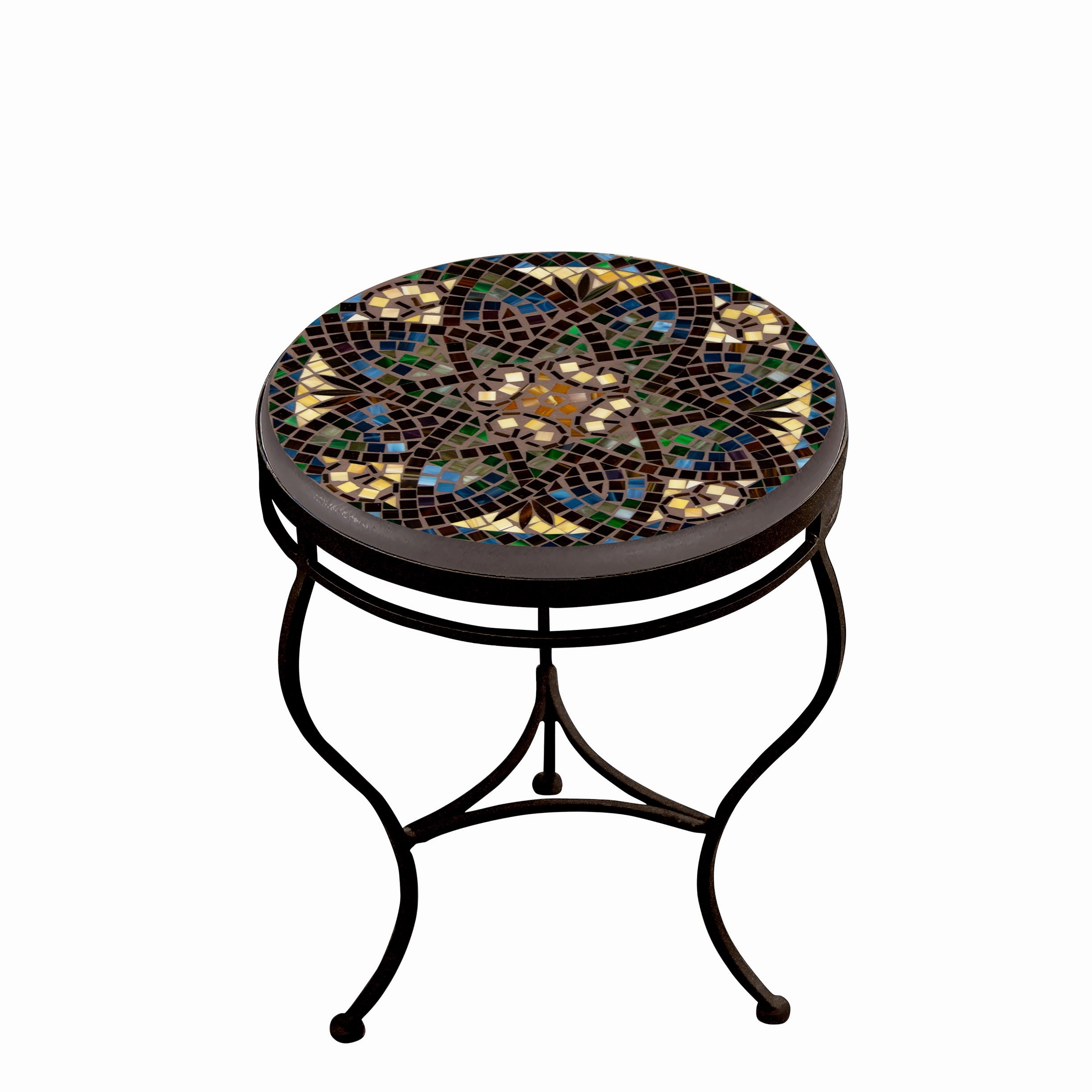 18" Mosaic Stone Top Side Table