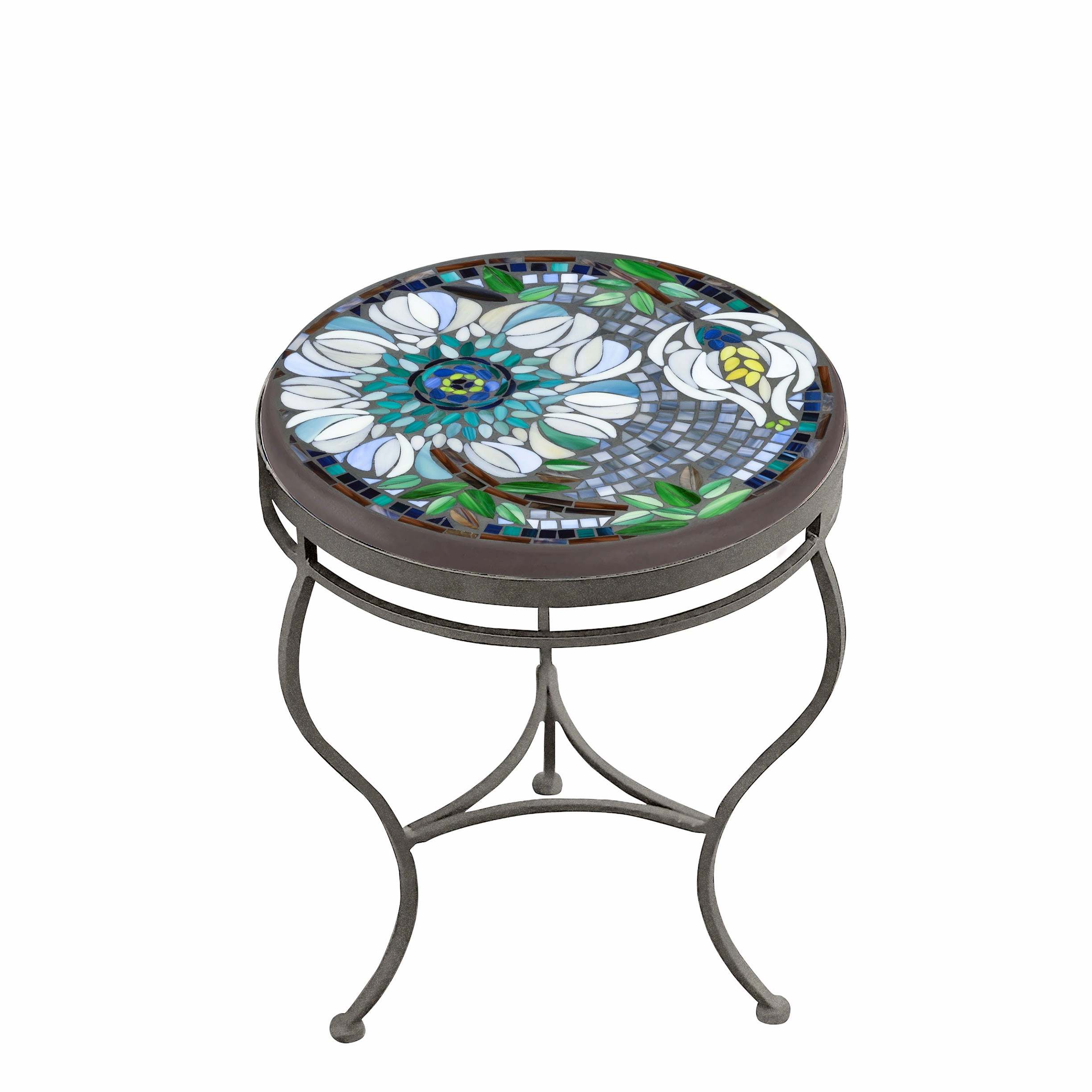 18" Mosaic Stone Top Side Table
