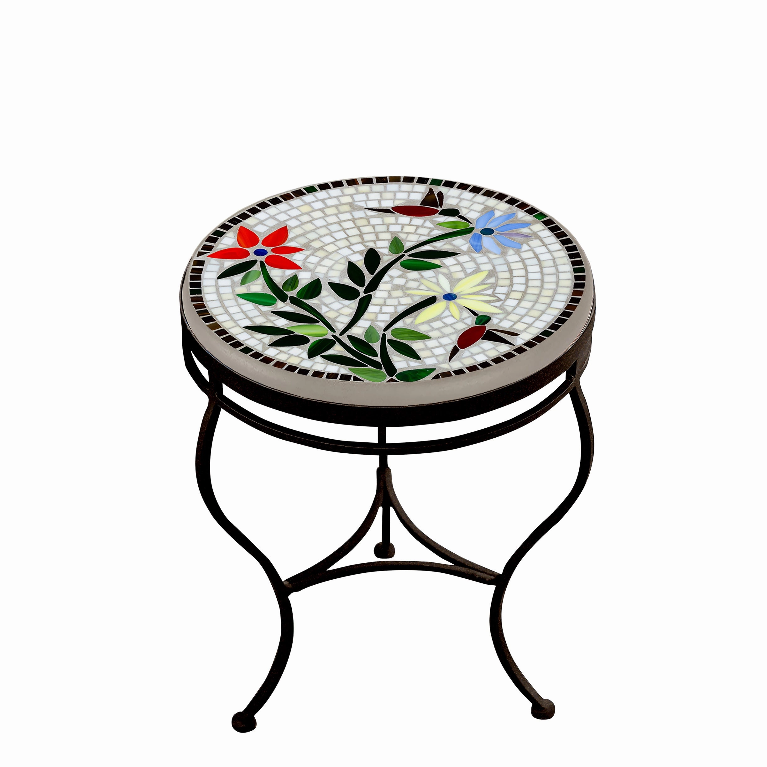18" Mosaic Stone Top Side Table