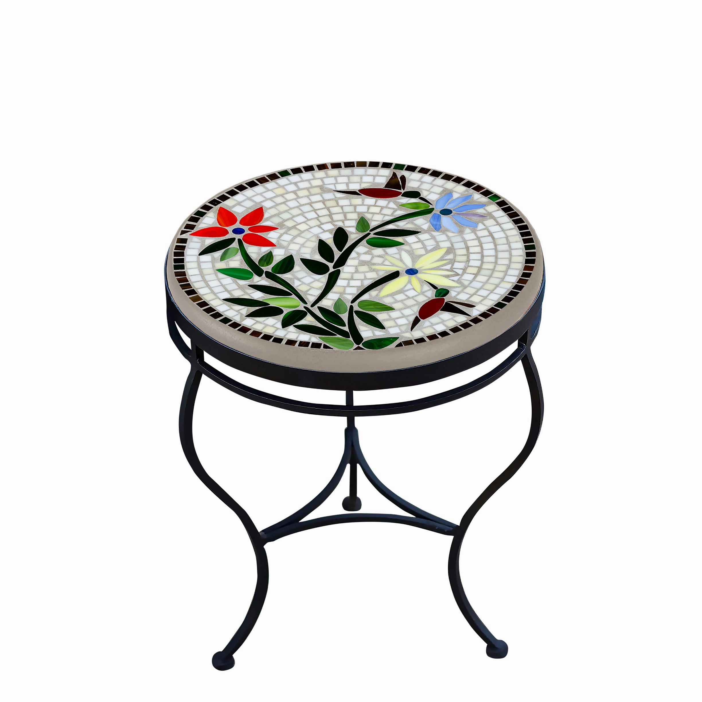 18" Mosaic Stone Top Side Table