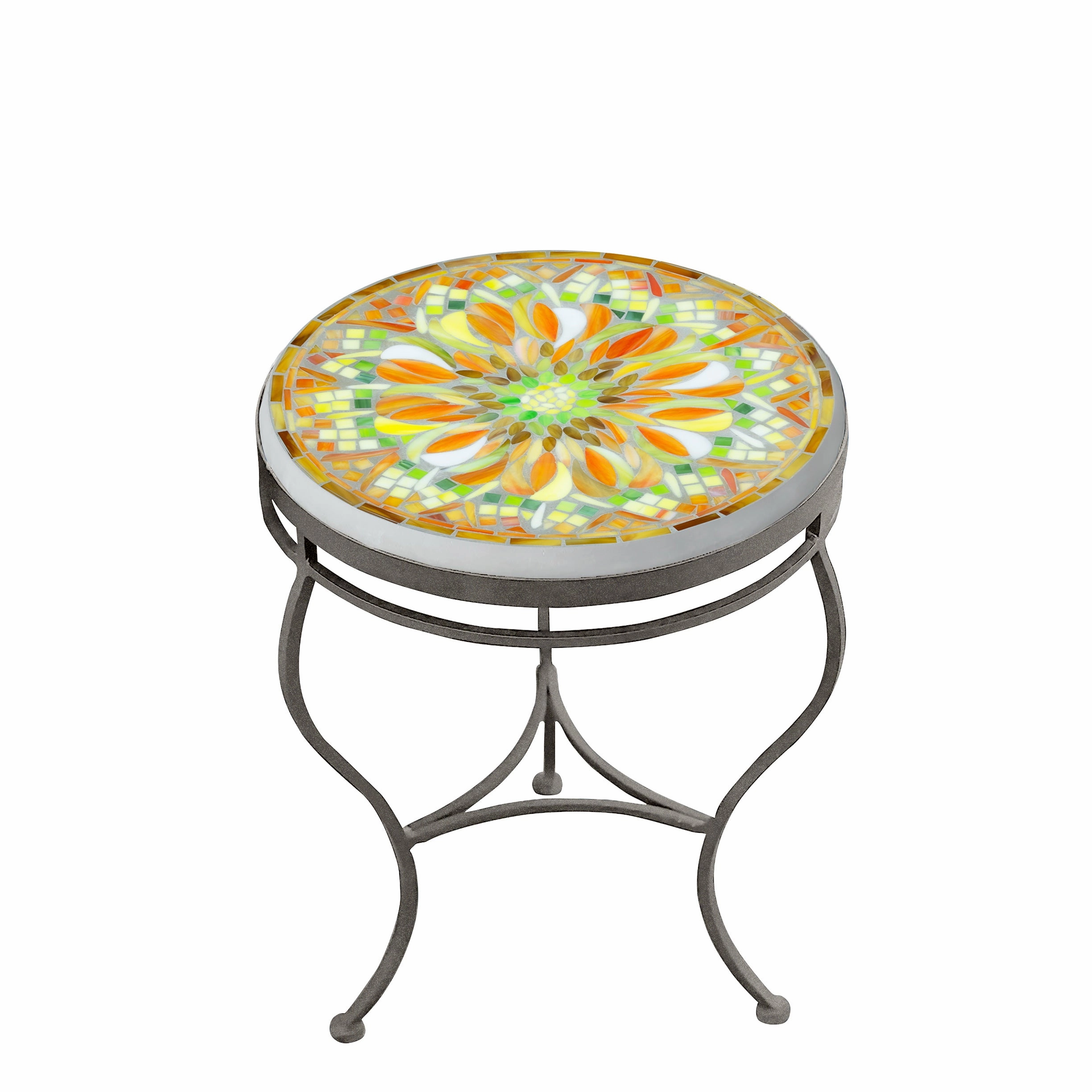 18" Mosaic Stone Top Side Table