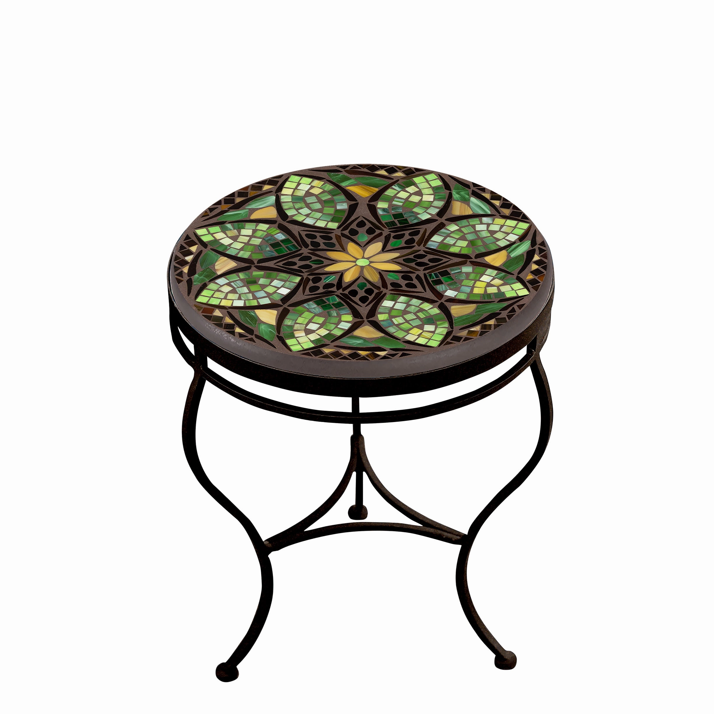 18" Mosaic Stone Top Side Table