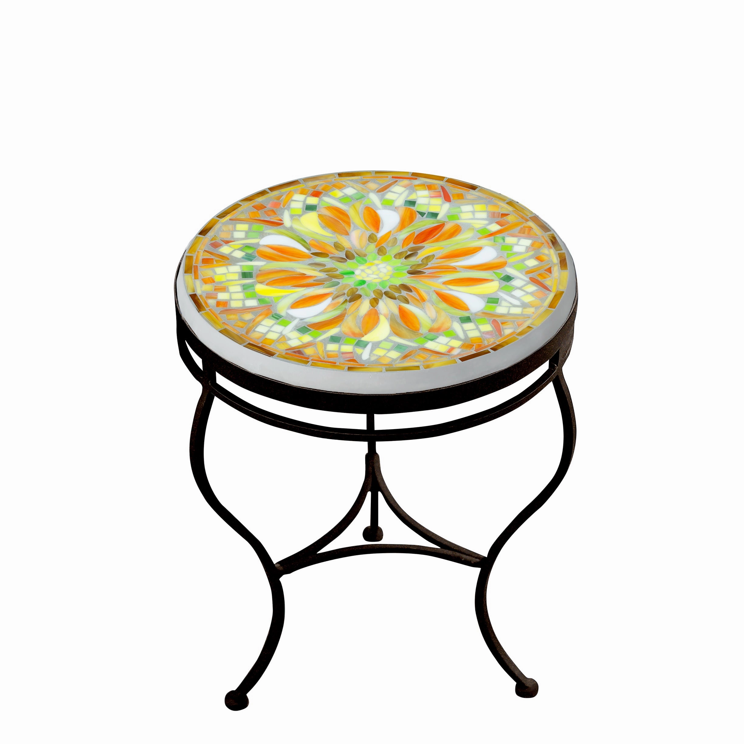 18" Mosaic Stone Top Side Table