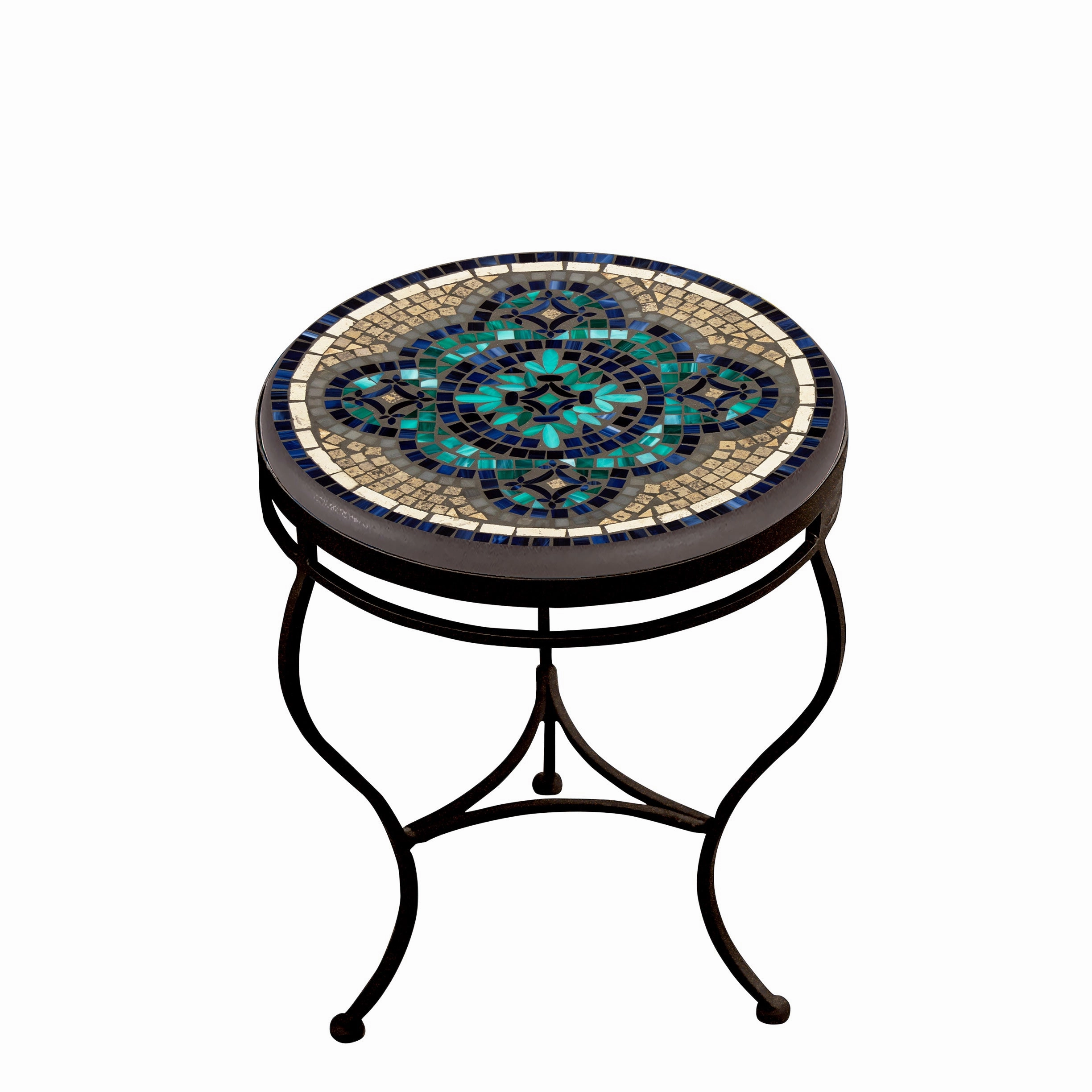 18" Mosaic Stone Top Side Table