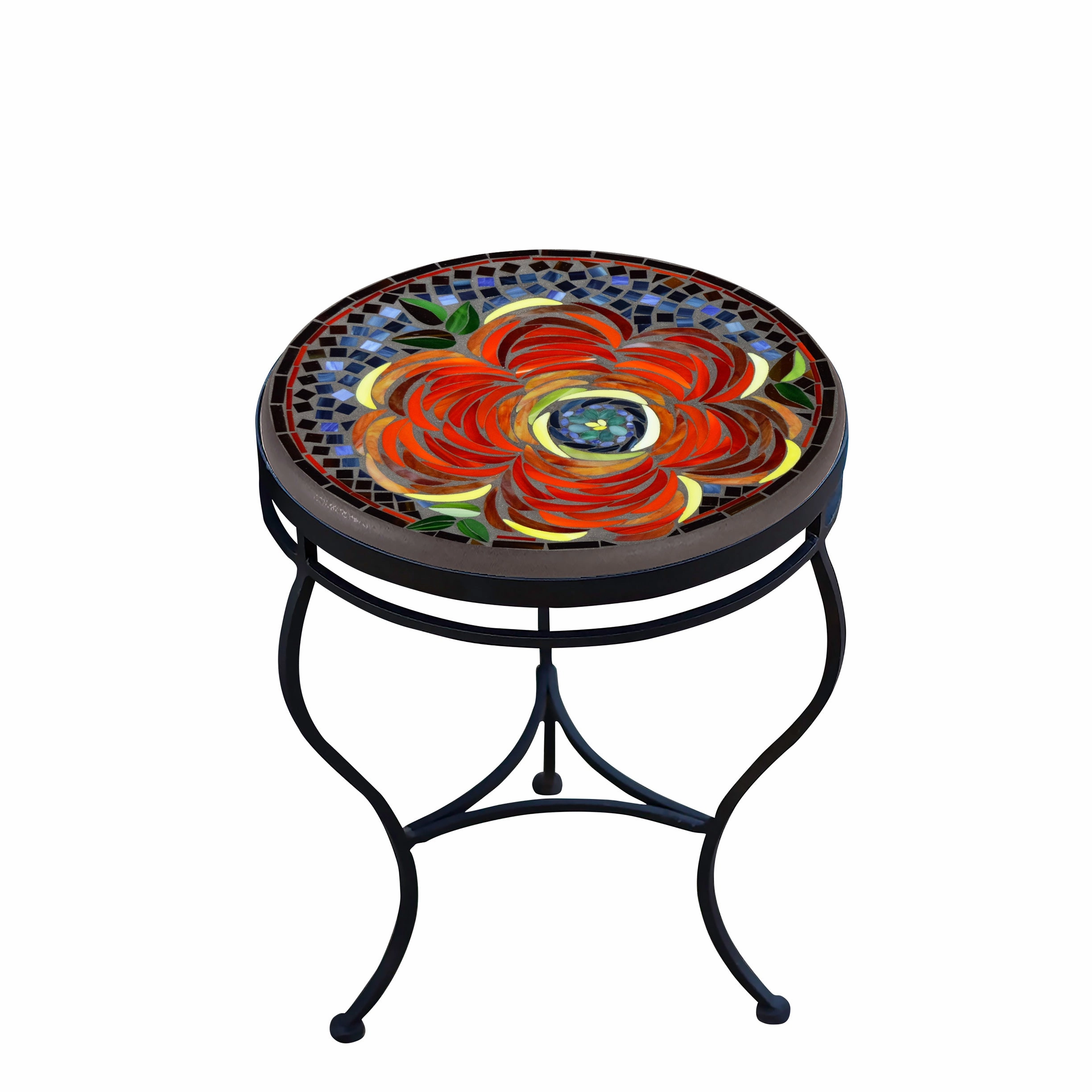 18" Mosaic Stone Top Side Table