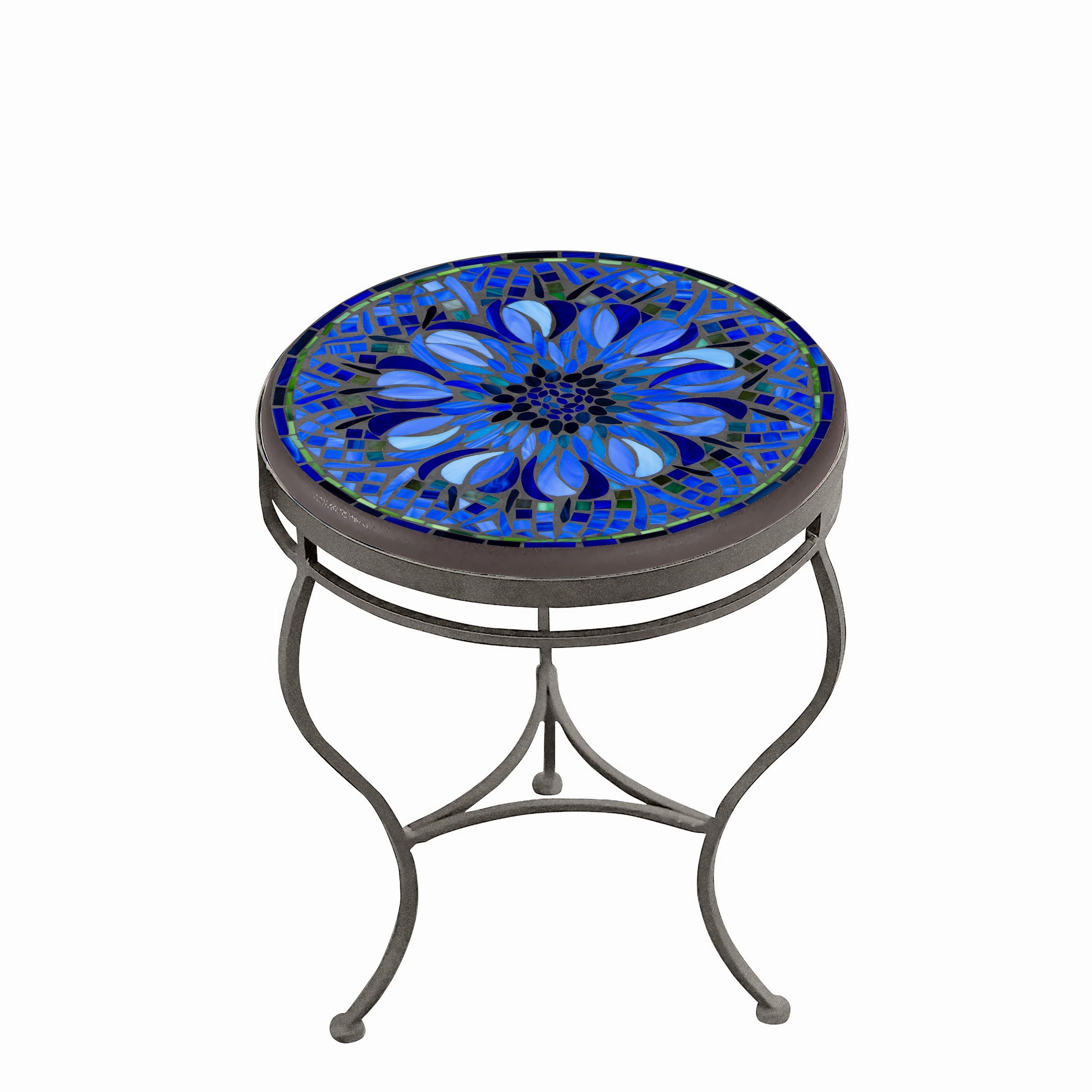 18" Mosaic Stone Top Side Table