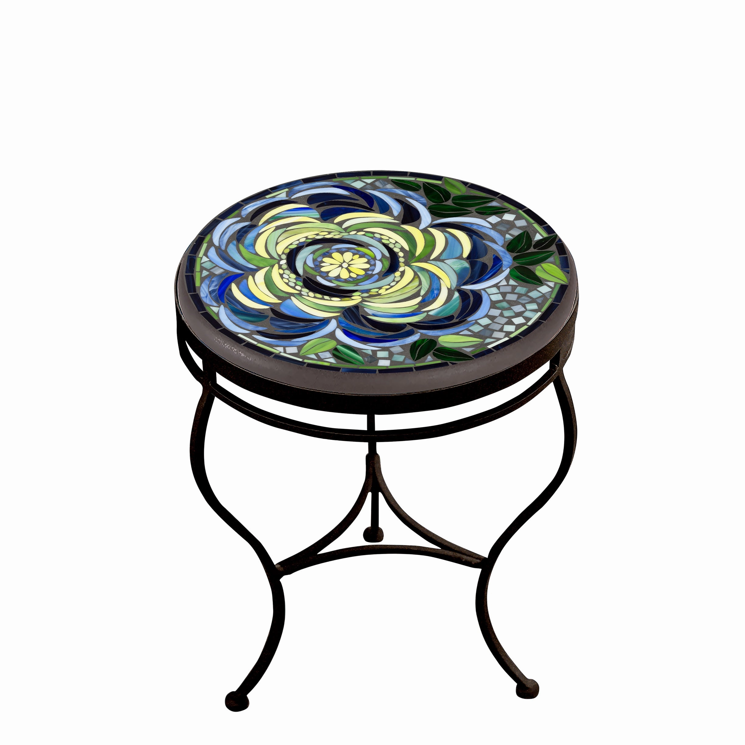 18" Mosaic Stone Top Side Table