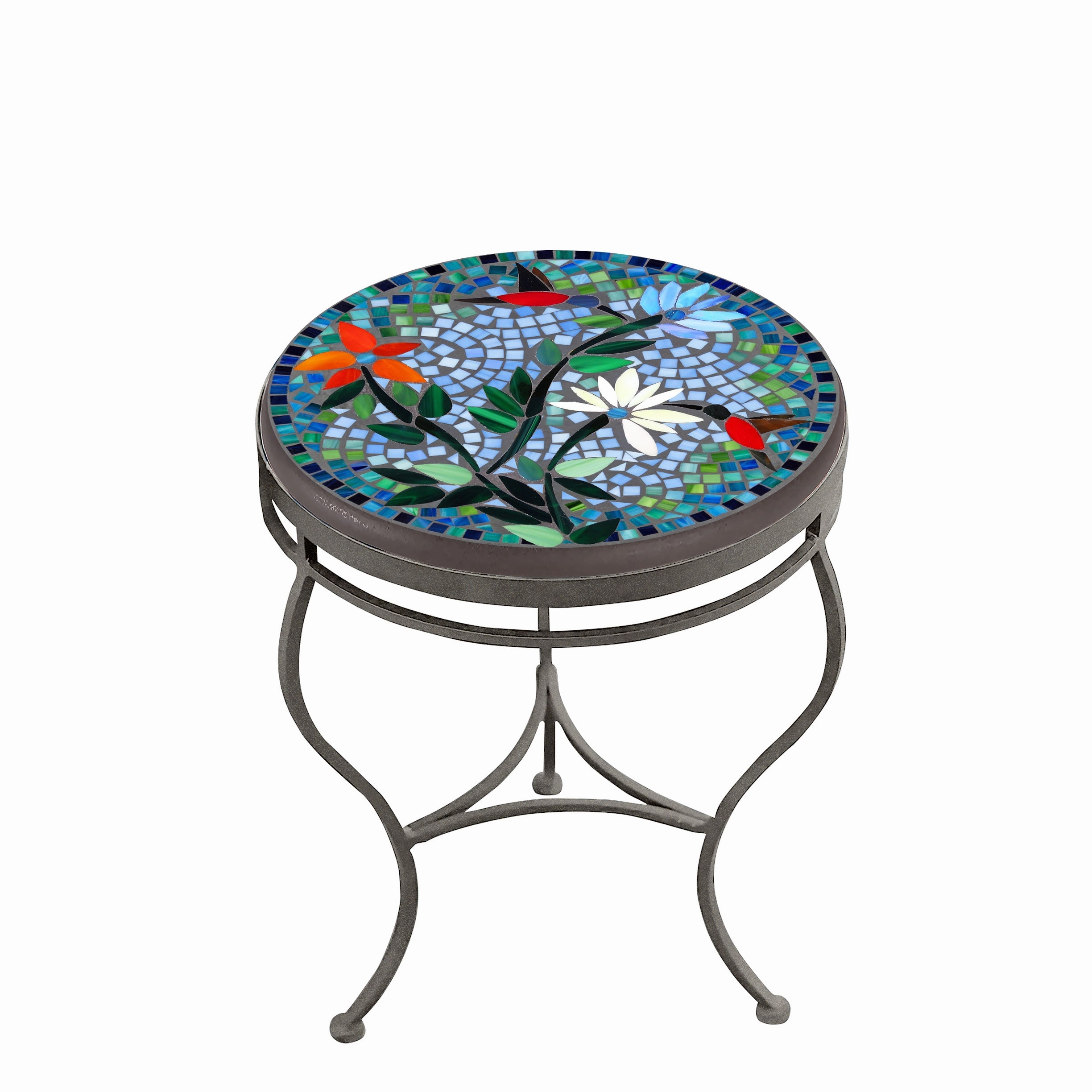 18" Mosaic Stone Top Side Table