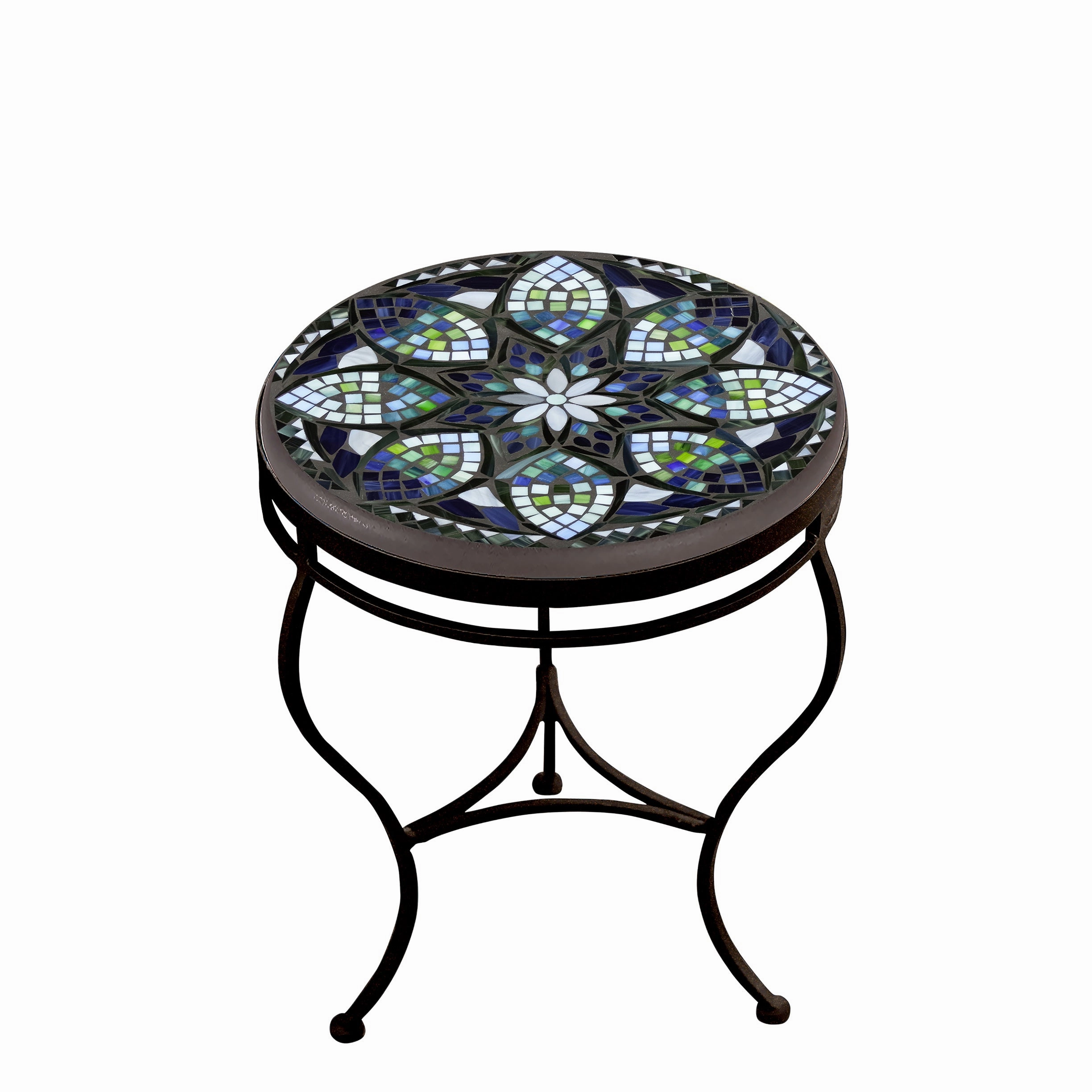 18" Mosaic Stone Top Side Table