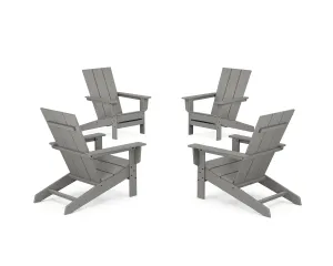 4-Piece Modern Studio Adirondack Chair Conversation Setoutdoor patio dining furniture set