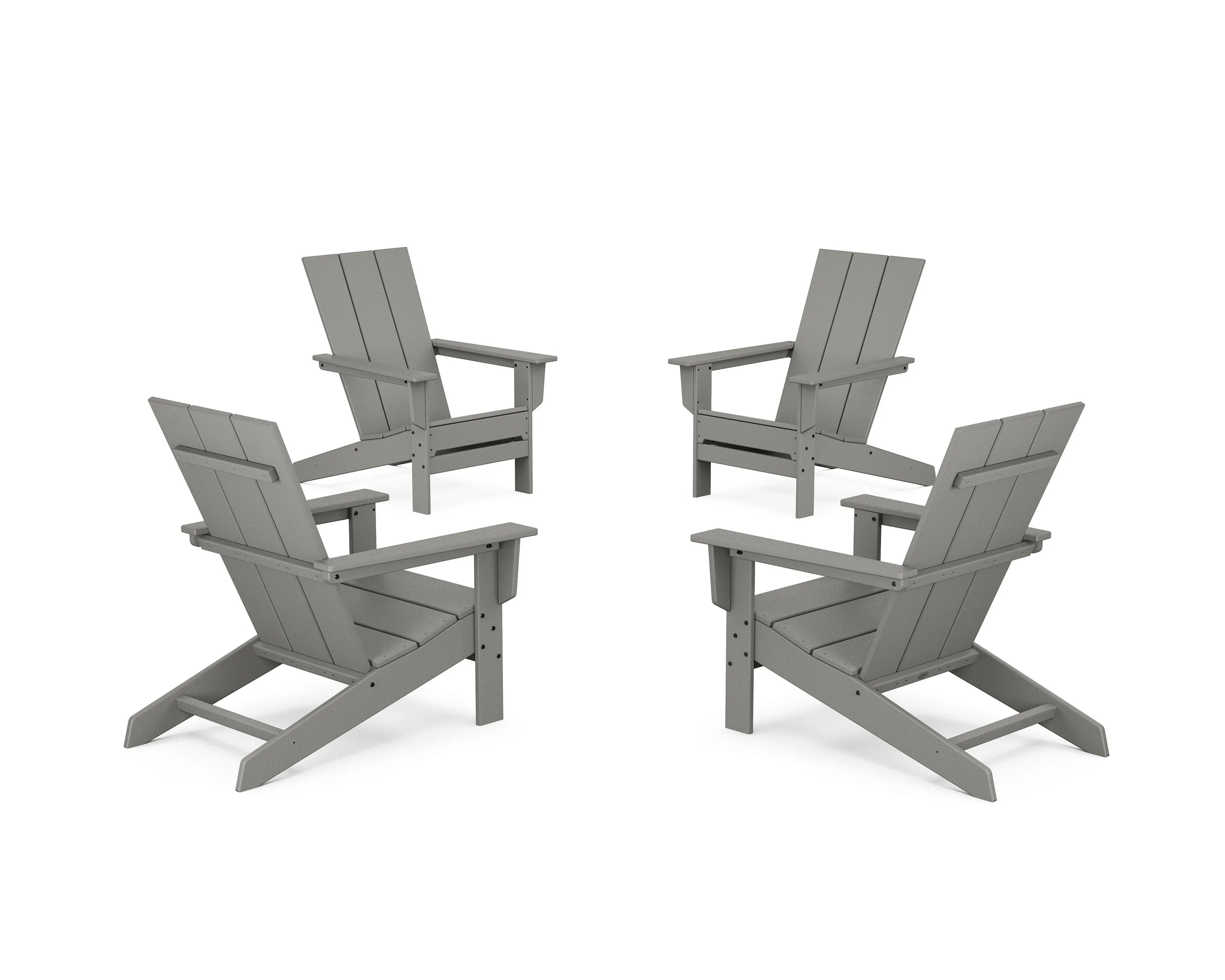 4-Piece Modern Studio Adirondack Chair Conversation Setoutdoor patio dining furniture set