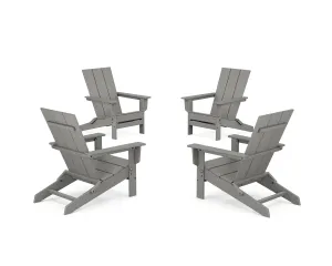 4-Piece Modern Studio Folding Adirondack Chair Conversation Setoutdoor patio dining furniture set