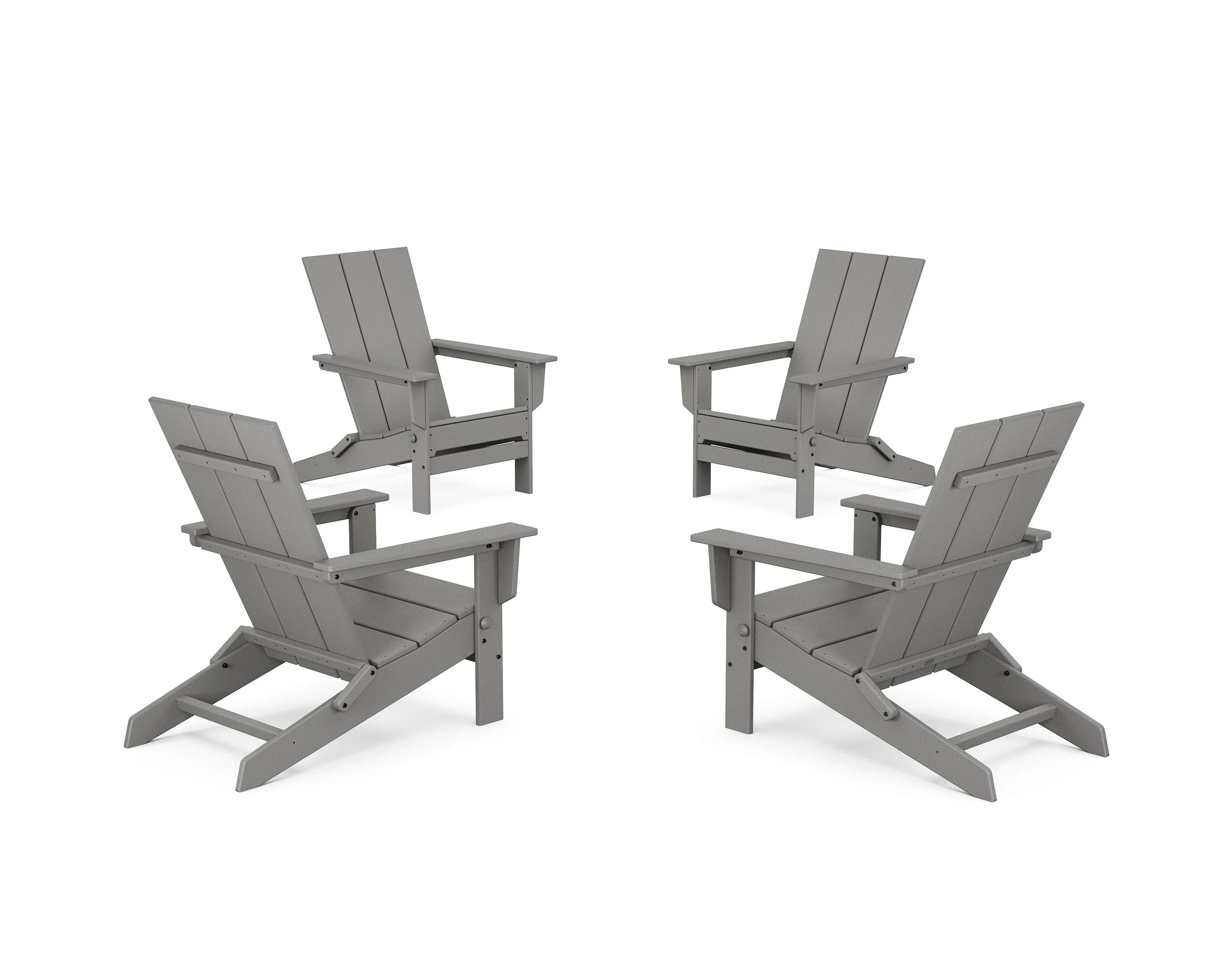 4-Piece Modern Studio Folding Adirondack Chair Conversation Setoutdoor patio dining furniture set