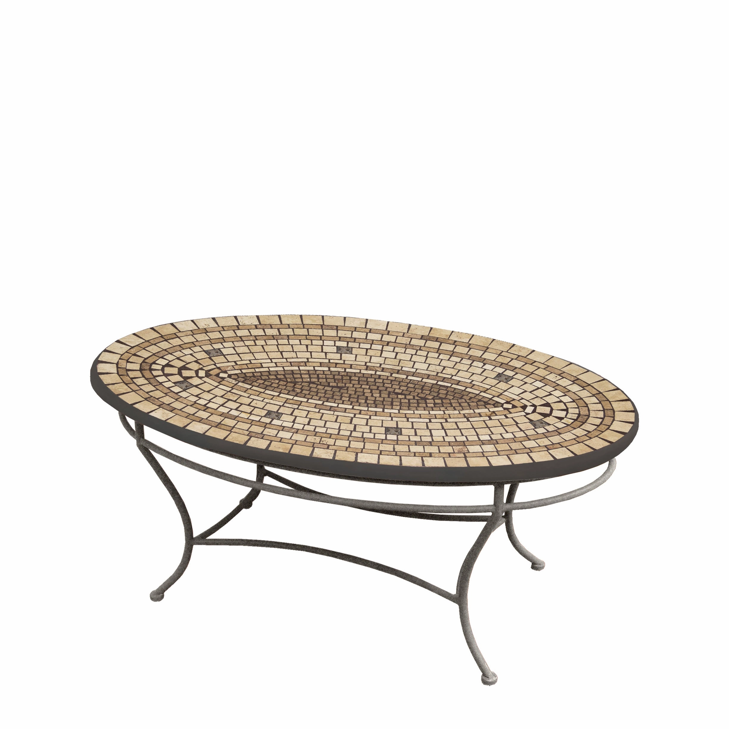 42" Oval Elements Mosaic Stone Top Coffee Table