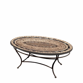 42" Oval Elements Mosaic Stone Top Coffee Tableoutdoor coffee table for patio or lounge